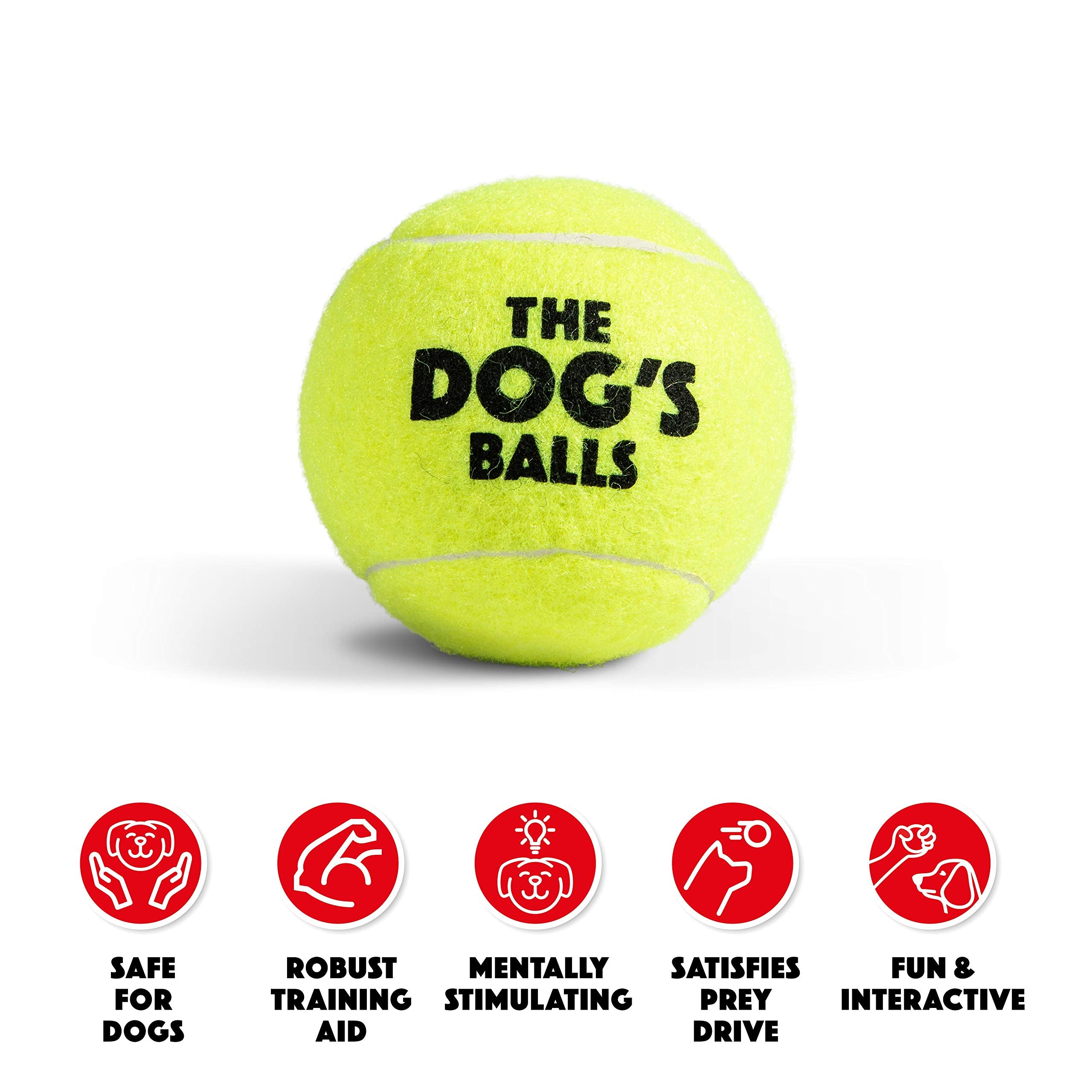 The Dog'S Balls, Dog Tennis Balls, 12-Pack Yellow, 2.5 Inches Diameter Dog Toy, Strong Dog & Puppy Ball For Training, Play, Exercise & Fetch