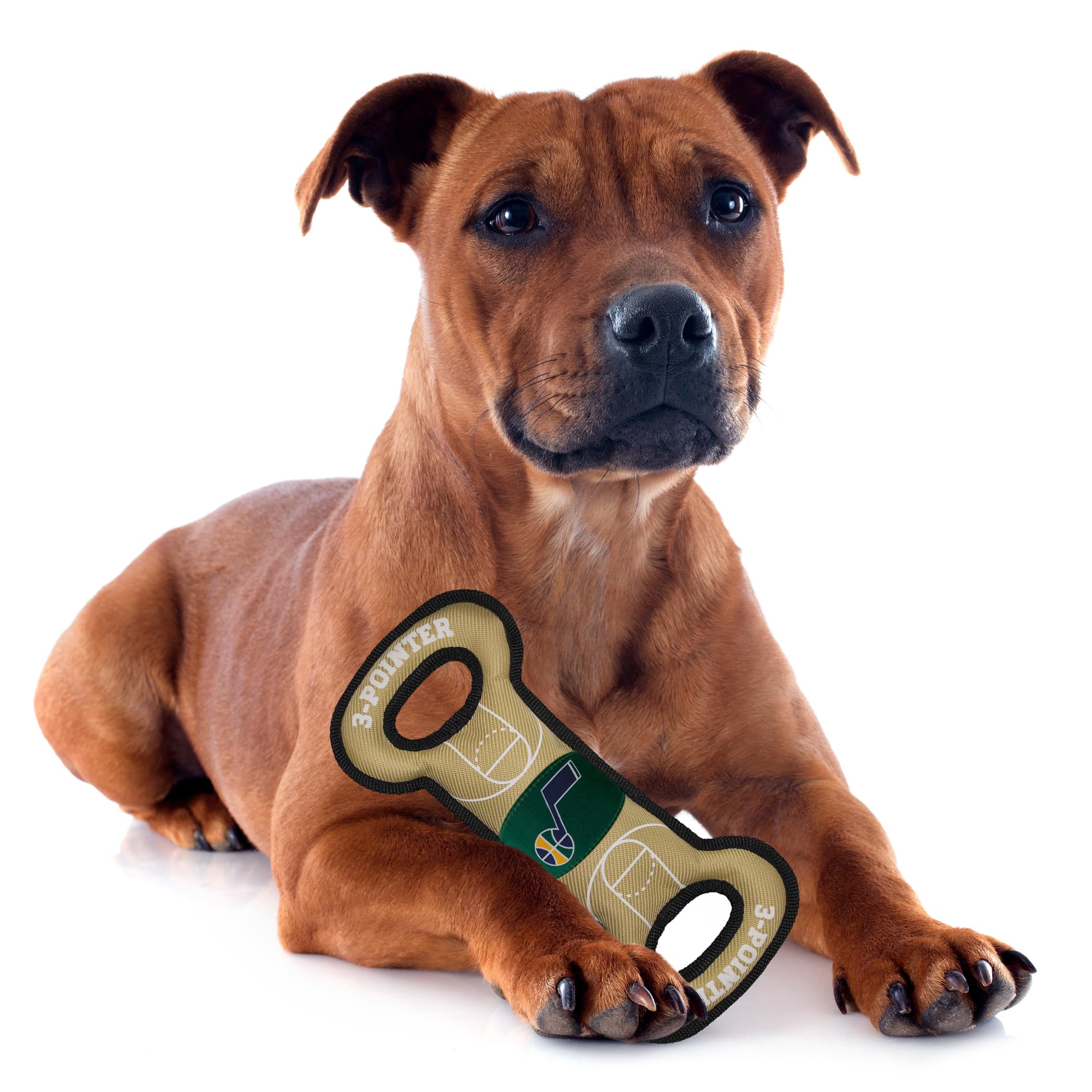 Nba Utah Jazz Field Toy. - Tough Nylon Pet Toy With Double Trim Stitching & Inner Squeaker