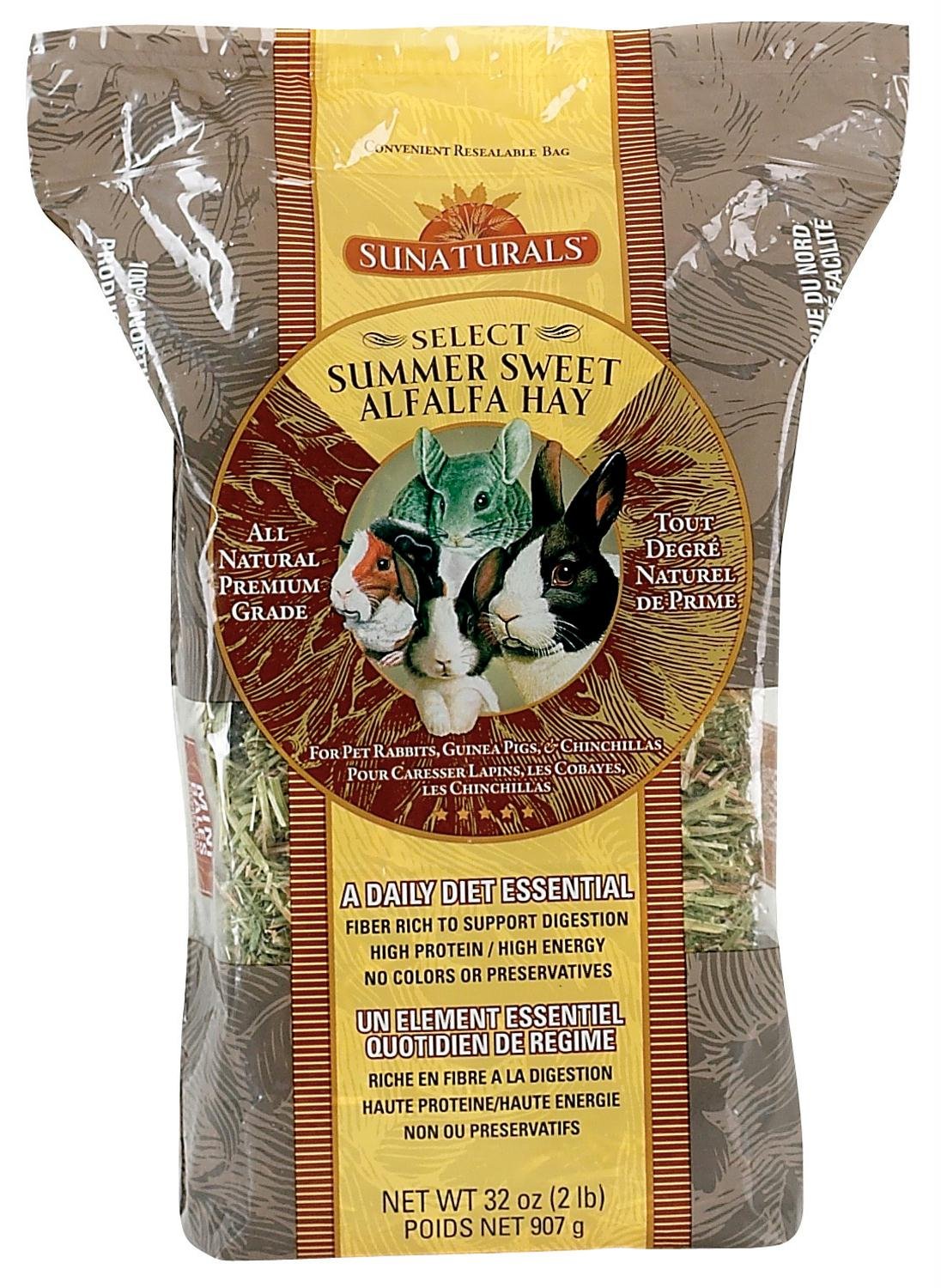 Sun Seed Company Sss88056 Sunnatural Select Summer Sweet Small Animal Alfalfa Hay, 32-Ounce