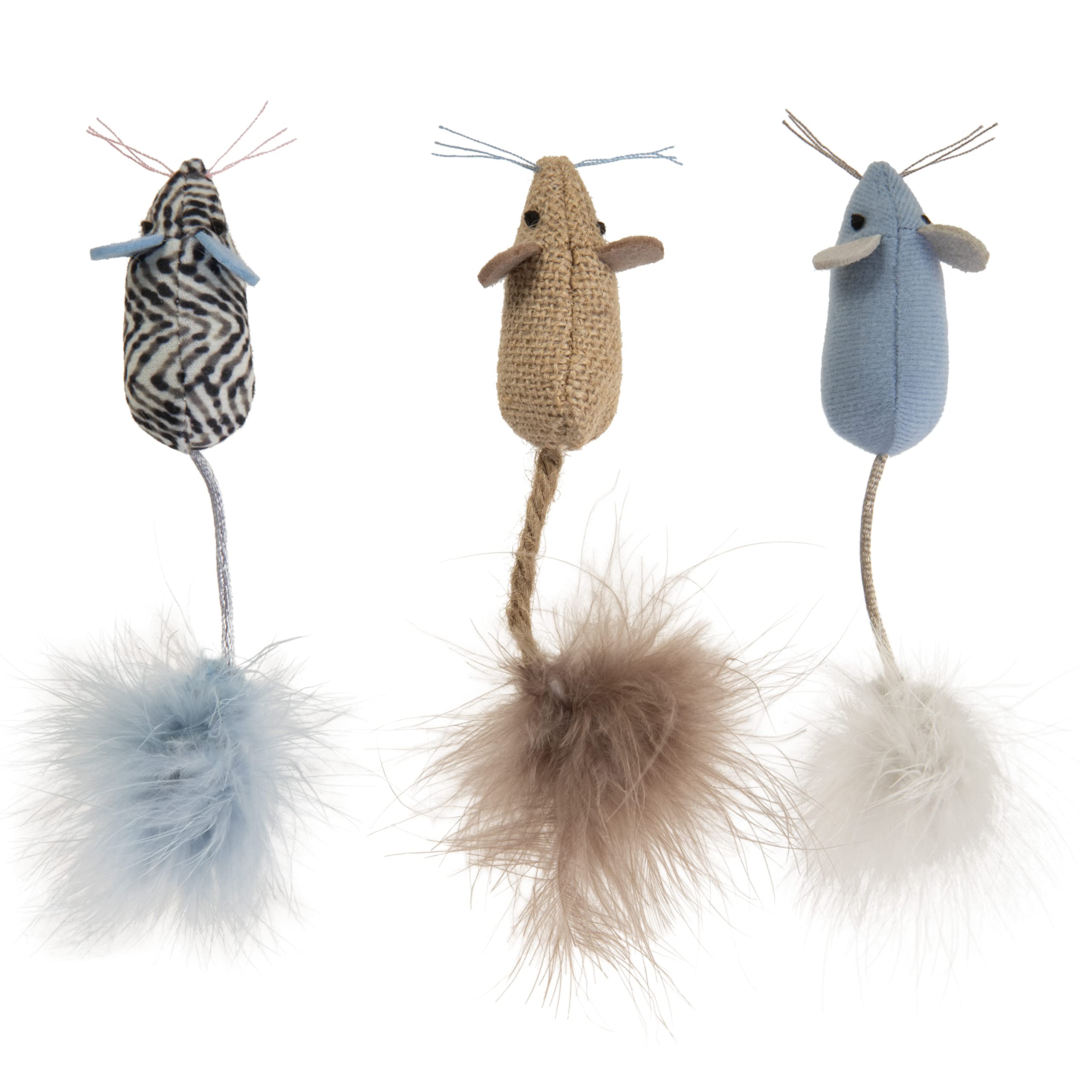 Smartykat Instincts 3-Pack Catnip Caravan Mice Plush Cat Toys, Contains Catnip & Silvervine - Multicolor, 3-Pack