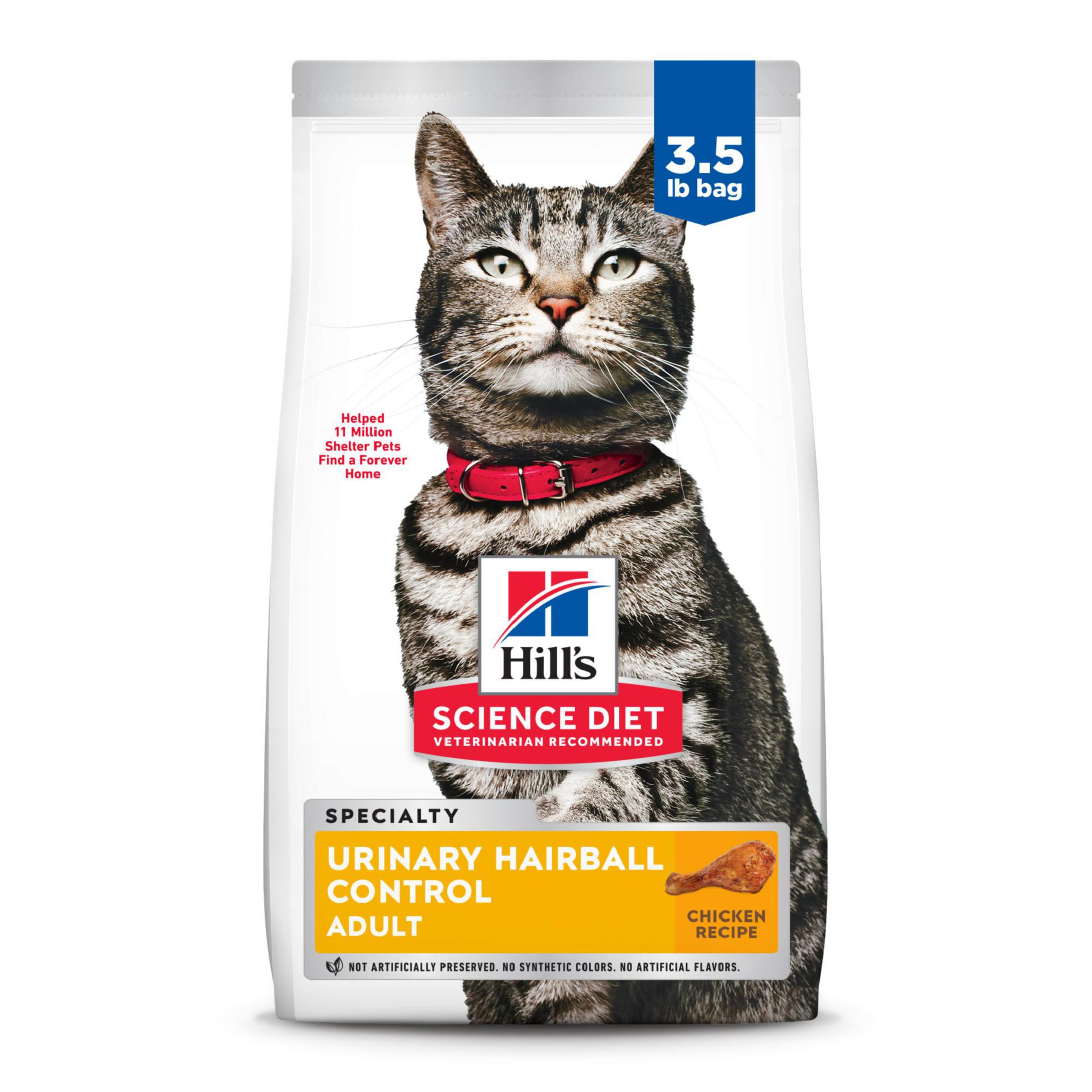 Hills Science Diet Urinary Hariball Control, Adult 1-6, Urinary Track Health & Hairball Control Support, Dry Cat Food, Chicken 