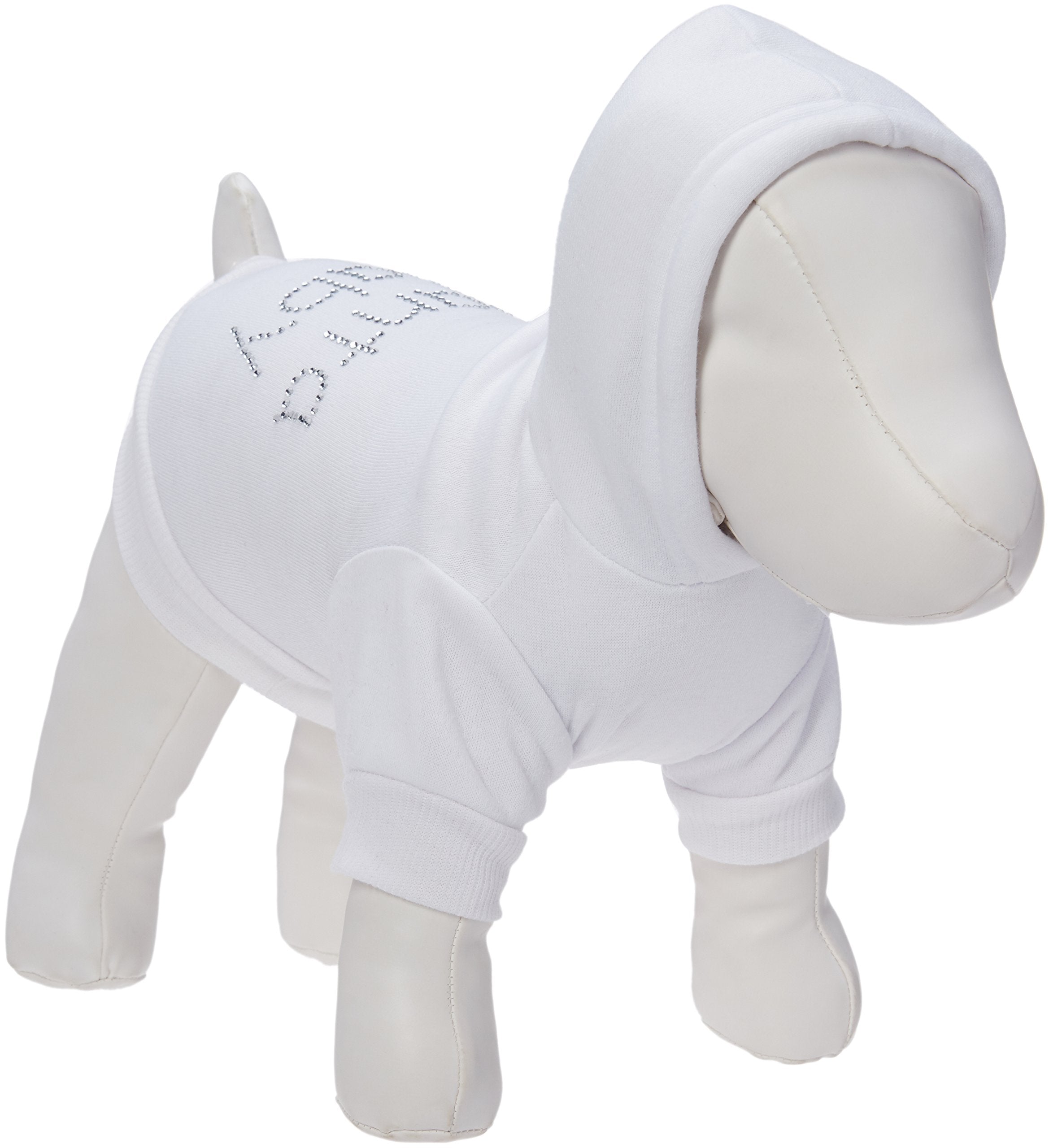 Christmas Pet, Dog & Cat Hoodie Rhinestone, &quot;Santa Baby&quot; Cream SM (3-6 lbs.)