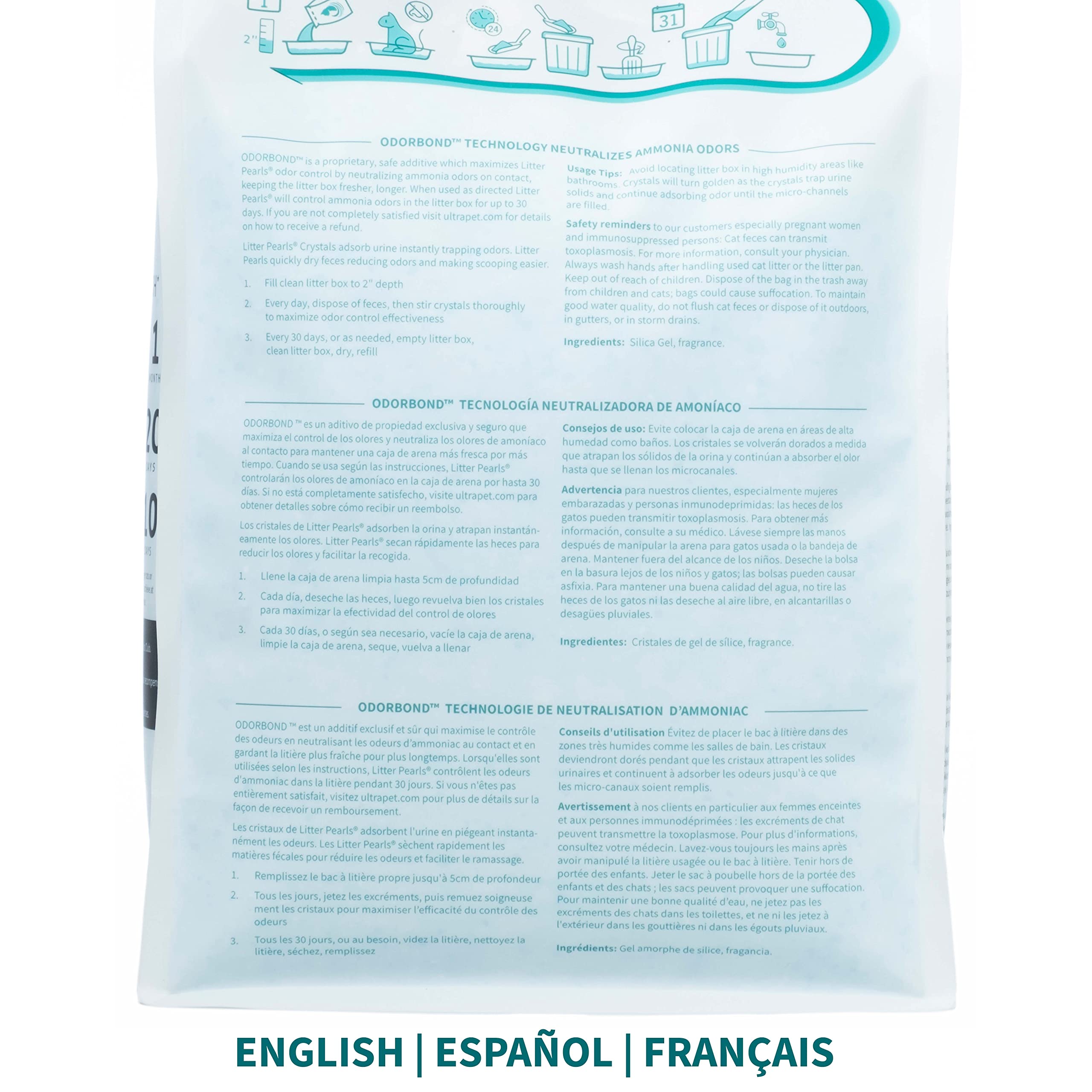 Litter Pearls Crystal Cat Litter With Odorbond- Superior Odor Control, Soft-On-Paws, Low Dust, 7Lb, Micro Fresh