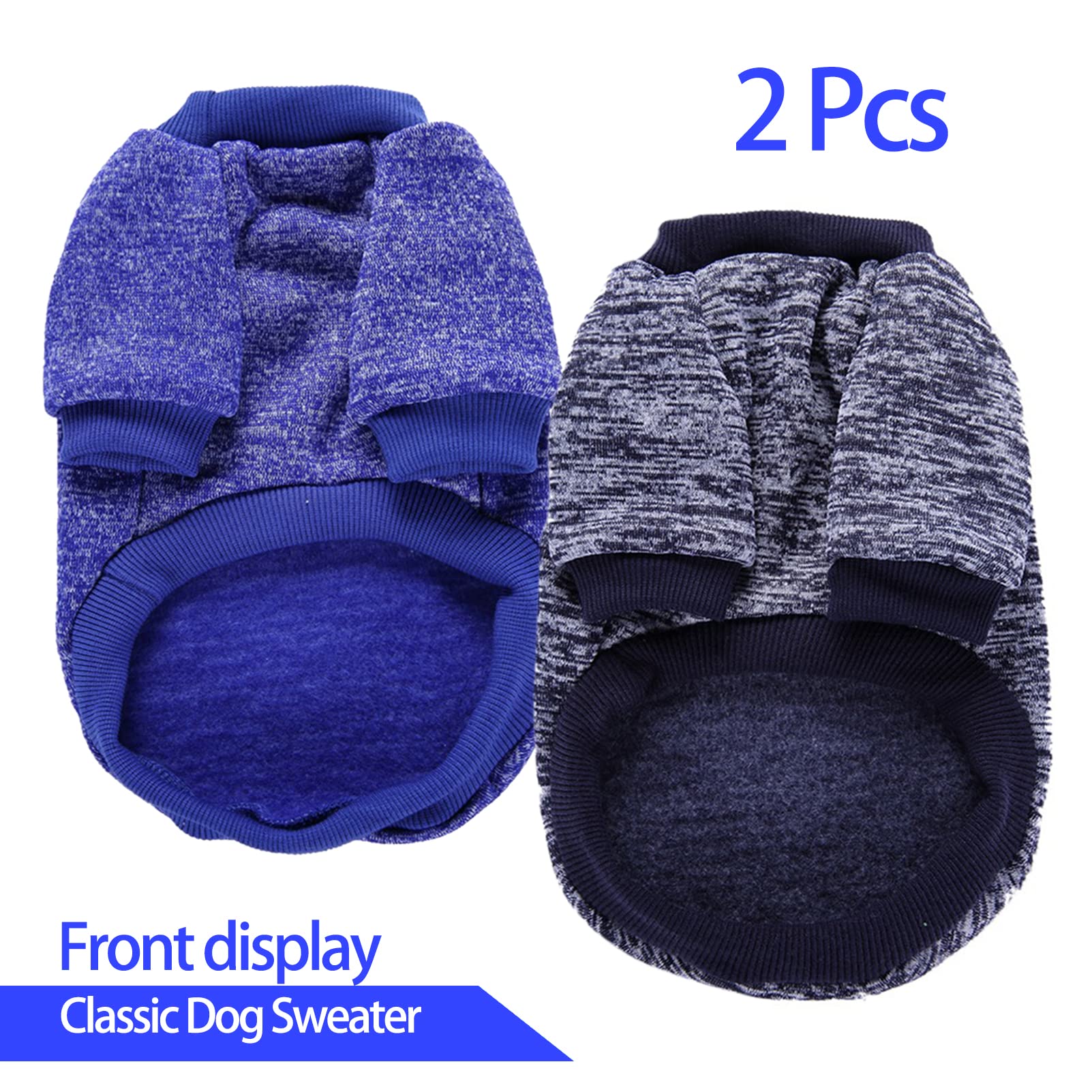 Chborless Pet Dog & Cat Sweater - Warm Pajamas, Soft Puppy Clothes For Small Dogs, Winter Doggie Sweatshirt (Xxs, Dark Blue+Navy