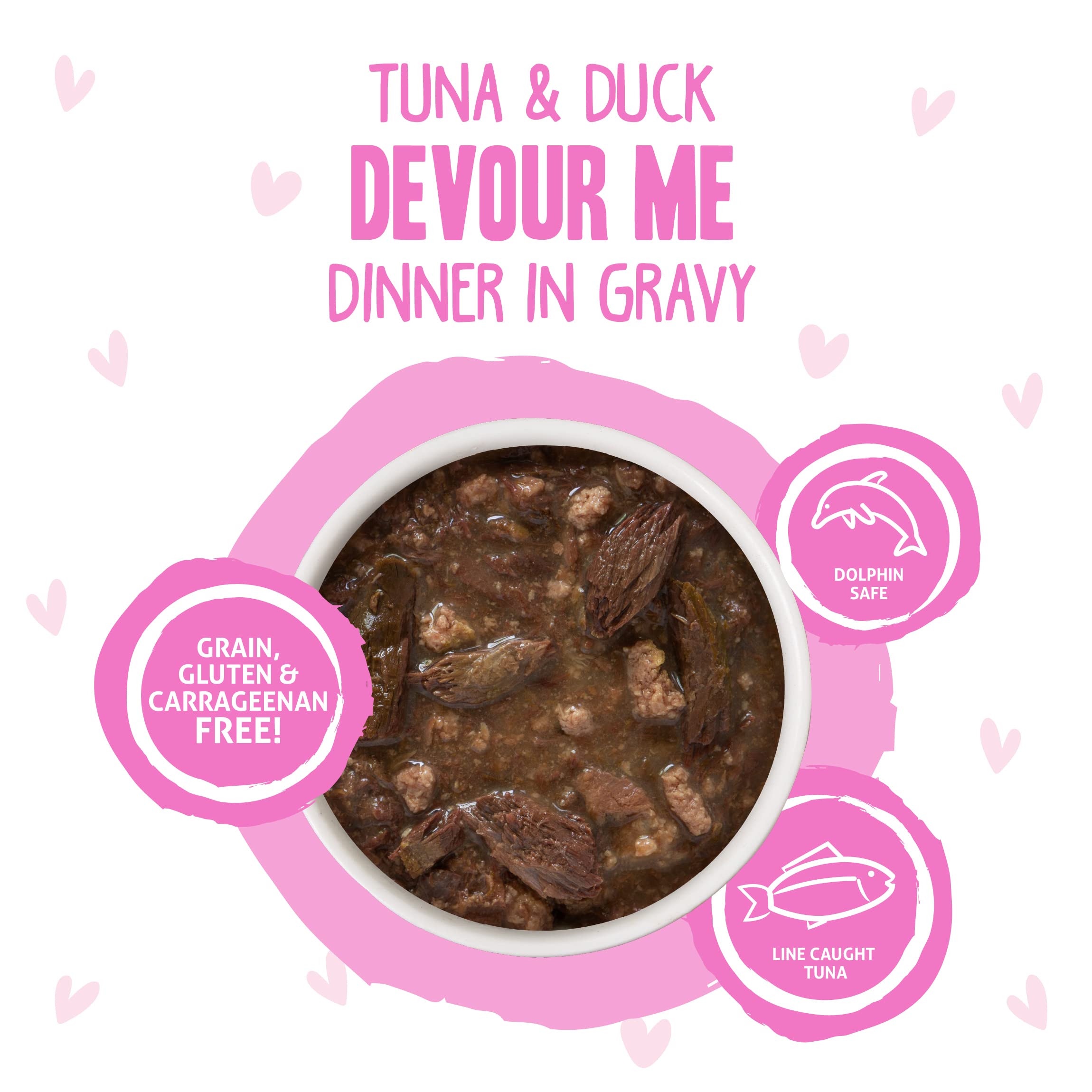 Weruva B.F.F. OMG - Best Feline Friend Oh My Gravy!, Tuna & Duck Devour Me with Tuna & Duck in Gravy Cat Food, 3oz Pouch (Pack o