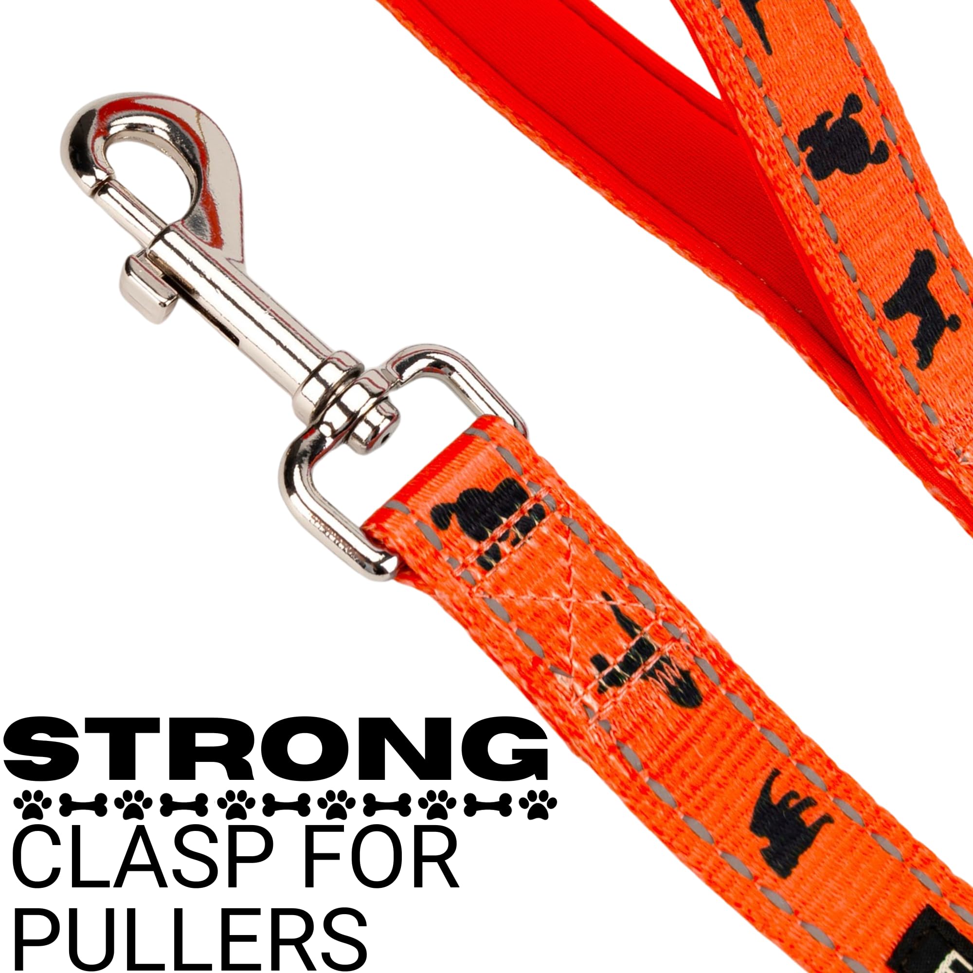 Ecobark Dog Leash - Soft & Reflective Dog Leashes With Padded Handle - Strong Durable Heavy Duty - Training And Pulling For Smal