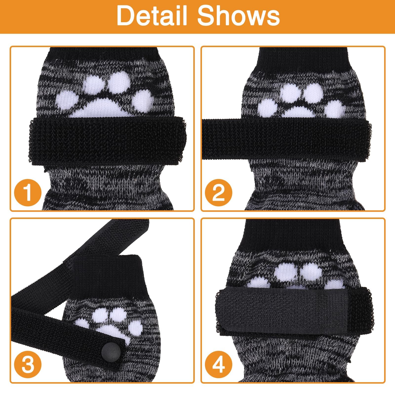 KOOLTAIL Non Slip Dog Socks to Prevent Licking Paws for Hardwood Floors, Dog Boots Shoes for Hot/Cold Pavement with Grippers Tra