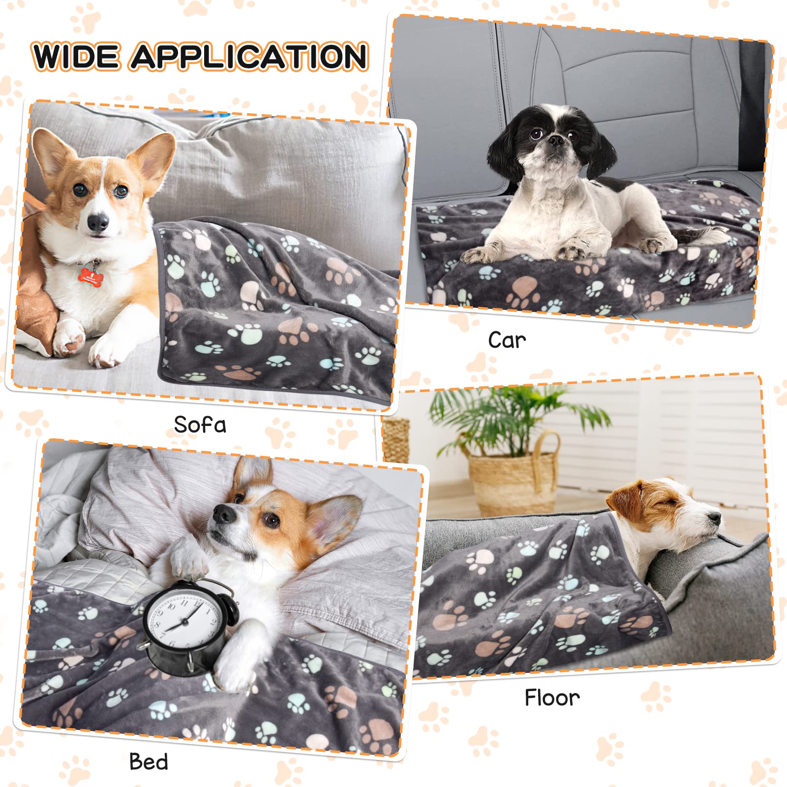 Rezutan Upgraded Dog Blankets For Large Dogs,3Pack Dog Cat Blankets Washable, Soft Pet Mat Throw Cover For Kennel Crate Bed, Cut