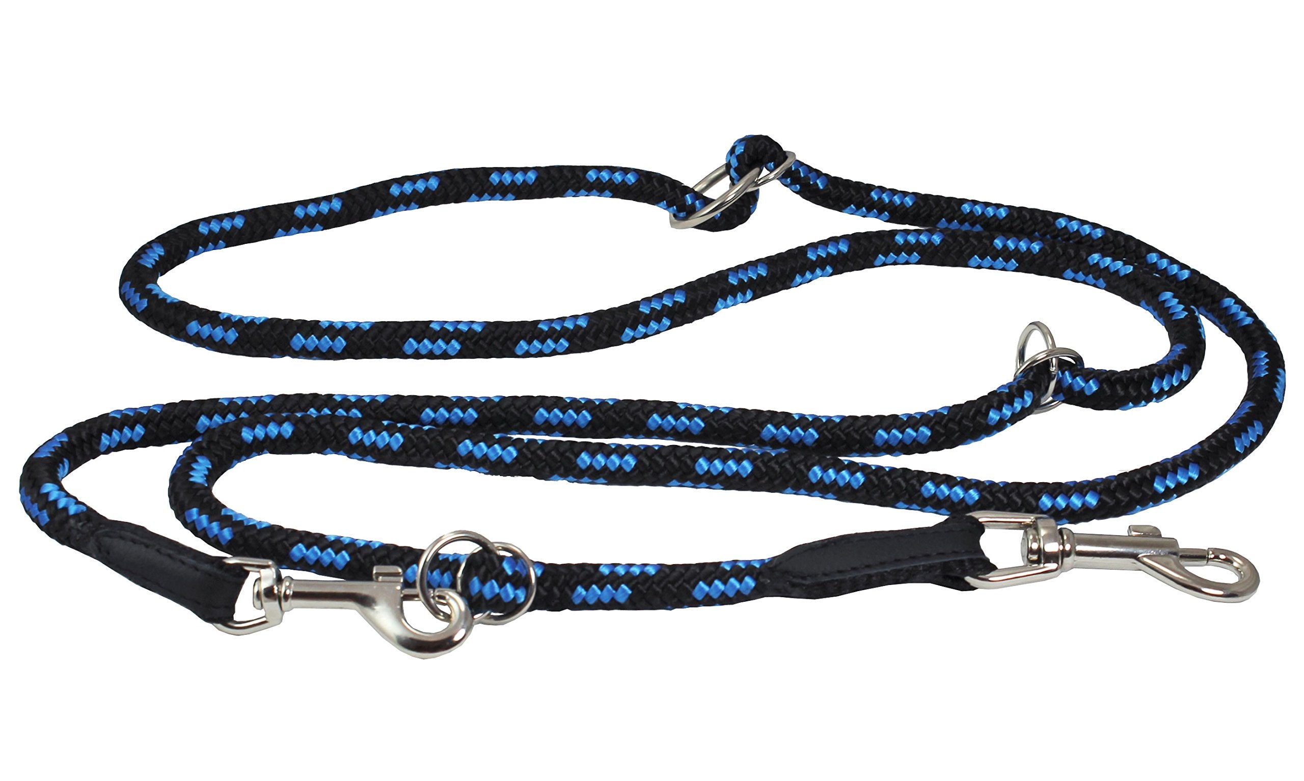 Adjustable Multifunctional Rope Dog Leash 42'-70' (Medium; 0.4' (10Mm) Diam, Blue/Black)