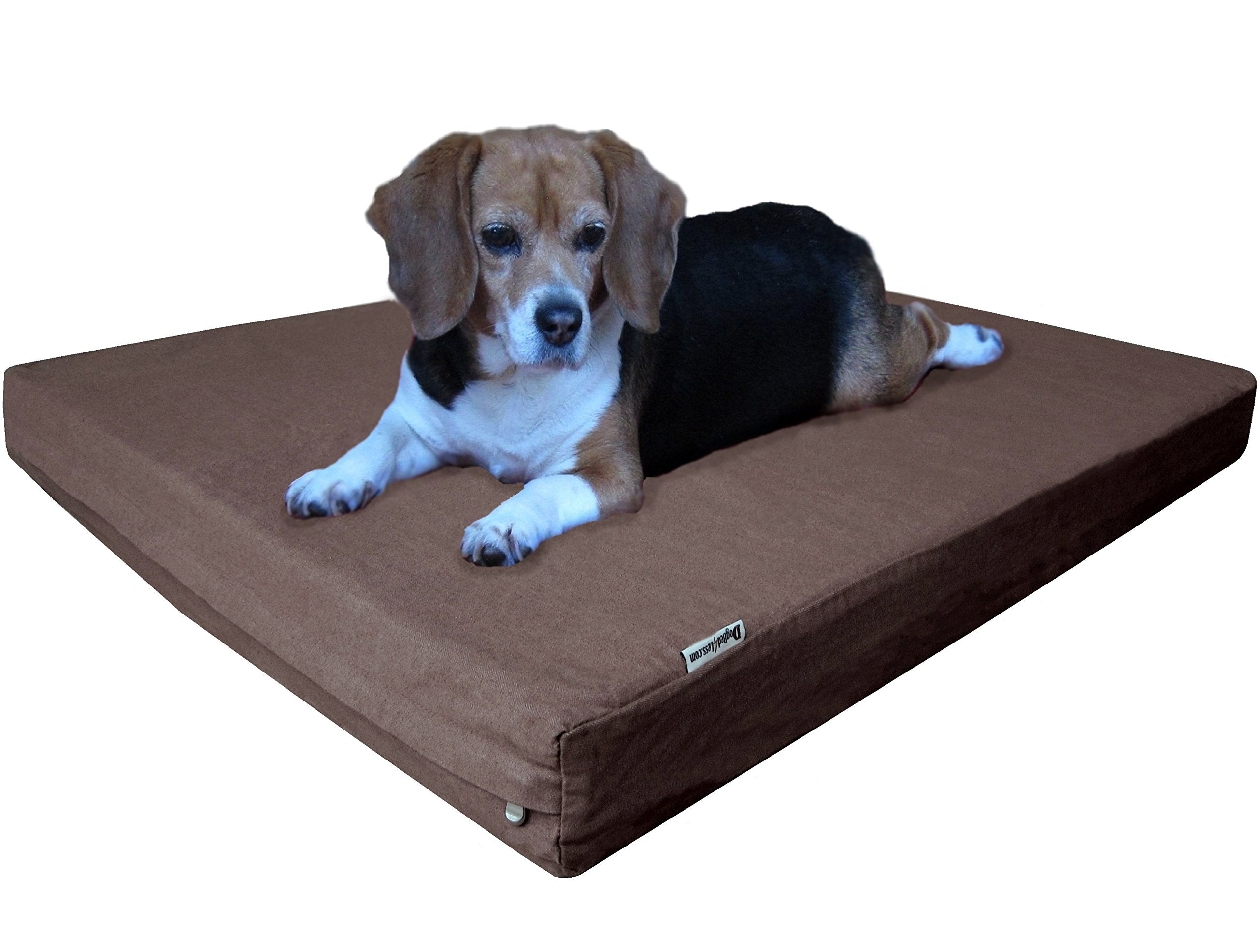 Dogbed4Less Orthopedic Memory Foam Dog Bed For Medium Dogs With Washable Denim Cover, Waterproof Liner And Extra Pet Bed Case, 3