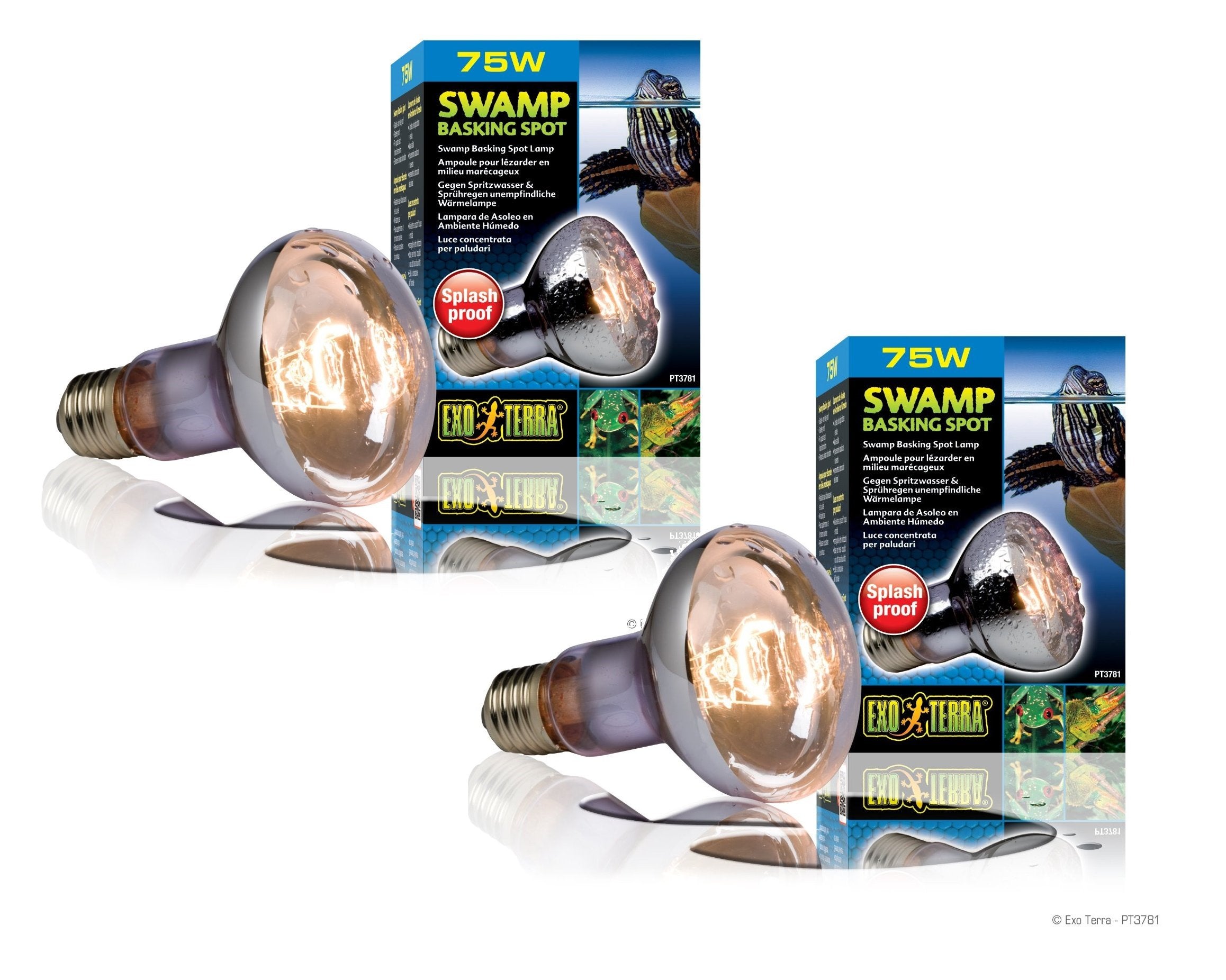 (2 Pack) Exo Terra Swamp Glo Basking Spot Lamp, 75 Watt