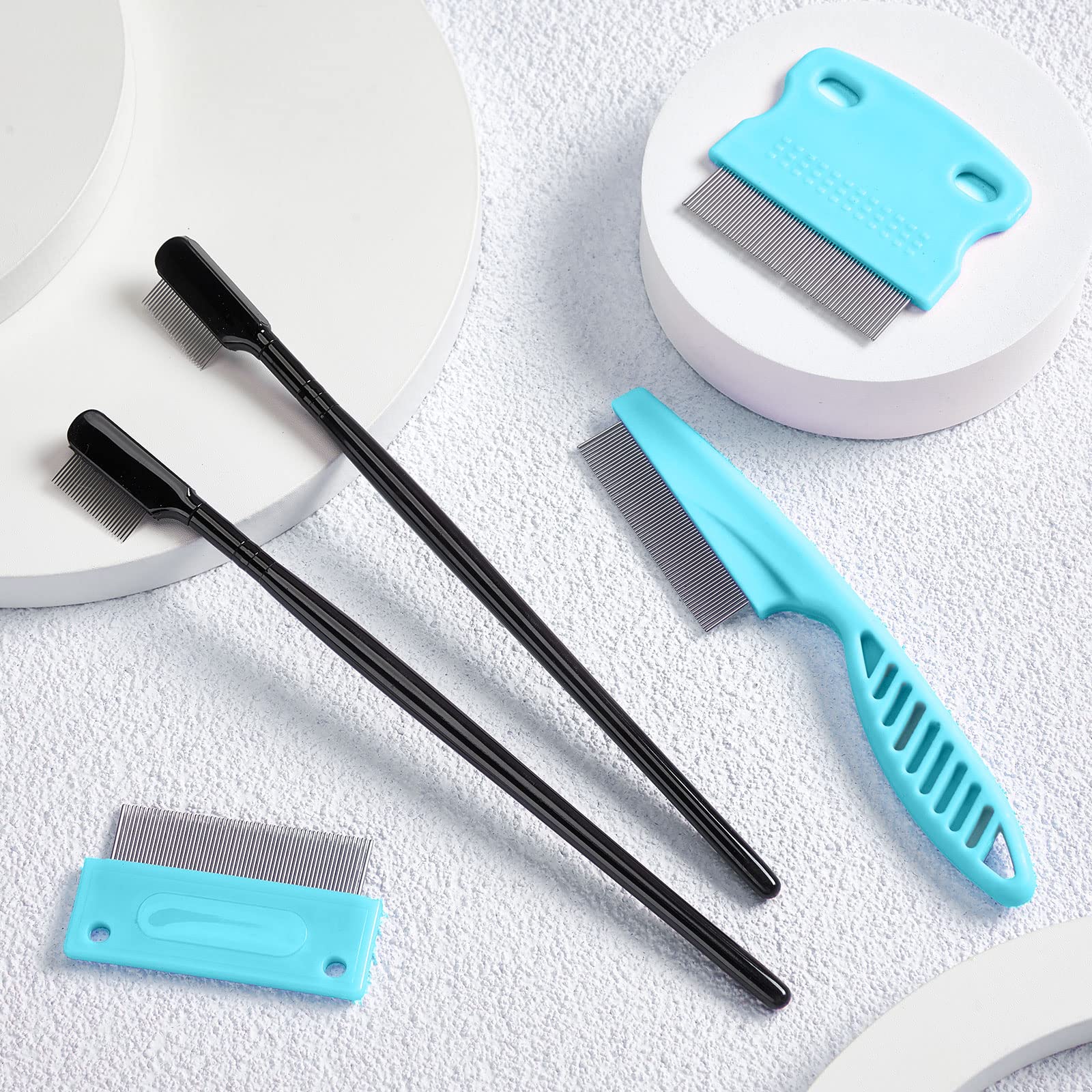 5 Pieces Dog Eye Combs Tear Stain Remover Combs Pet Grooming Comb For Small Dogs Gently Removing Eye Mucus And Crust (Light Blue
