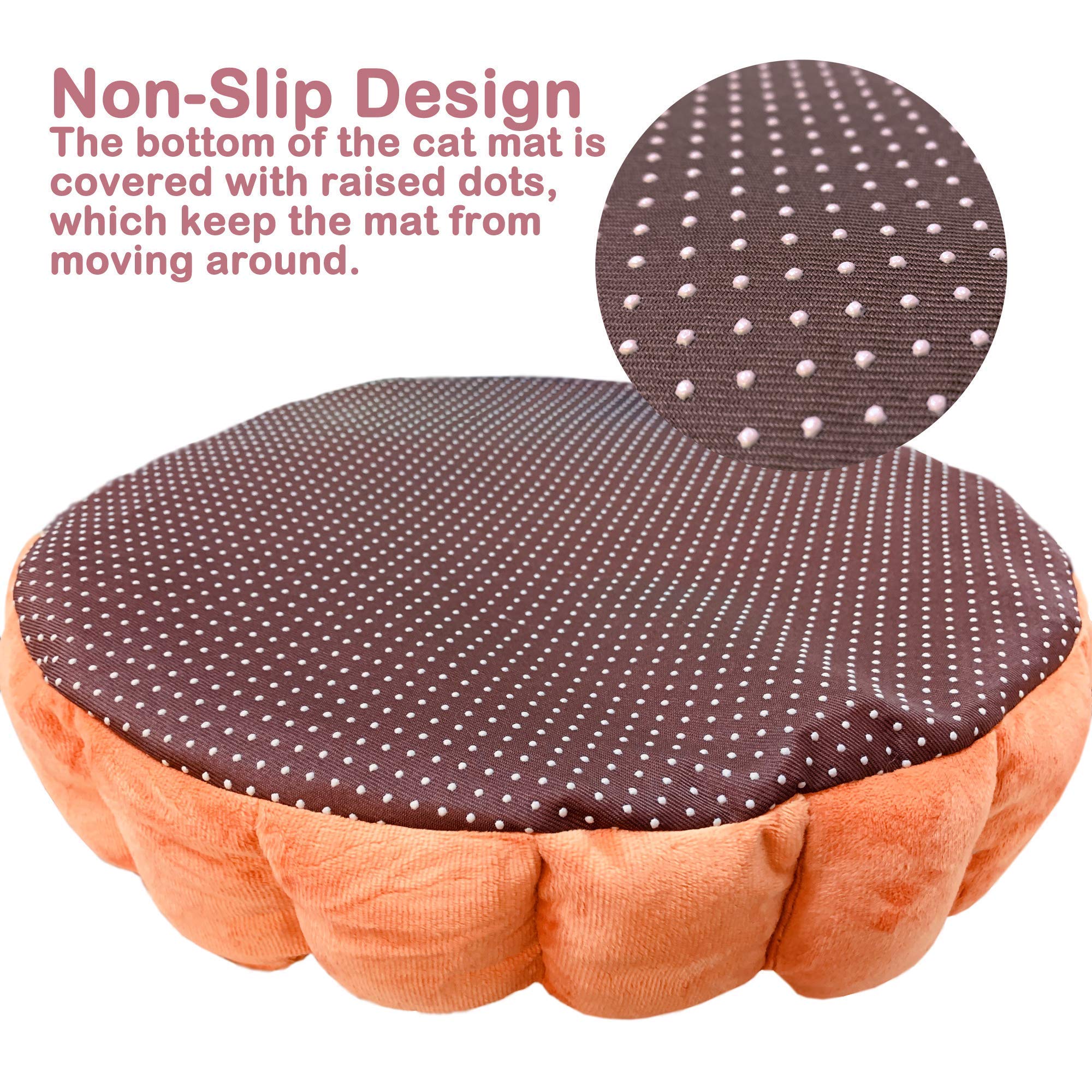 S-Lifeeling Fashion Pet Cushion Bed Detachable Updated Version Winter Plush Nest Kennel Lovely Tart Warm Comfortable Extended Dog Mat Pad Cat Mat (Tart-Large)