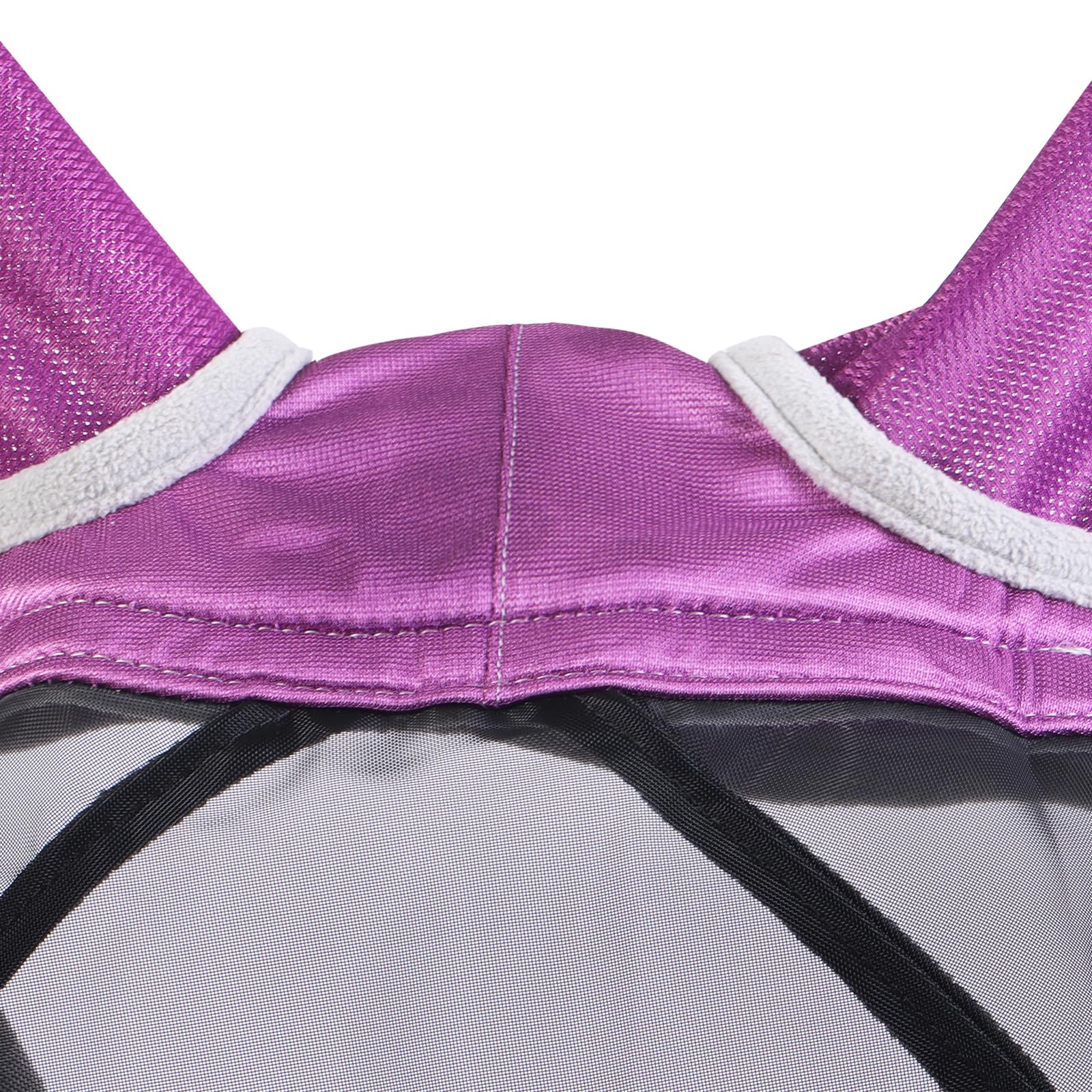 Harrison Howard CareMaster Pro Luminous Horse Fly Mask Large Eye Space Long Nose with Ears UV Protection for Horse Dark Magenta