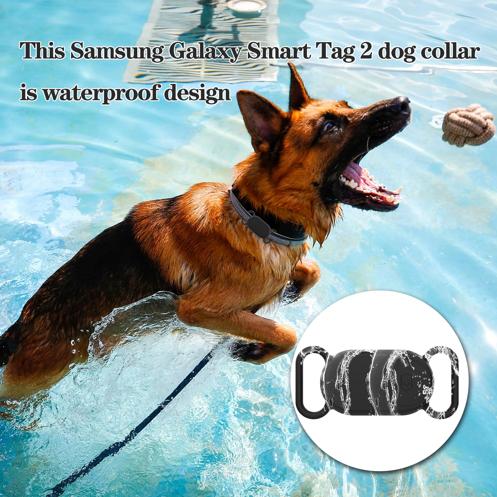 Rzttwl Waterproof Dog Collar Holder Compatible With Samsung Galaxy Smarttag 2, Silicone Gps Tracker Hidden For Samsung Tag 2, An