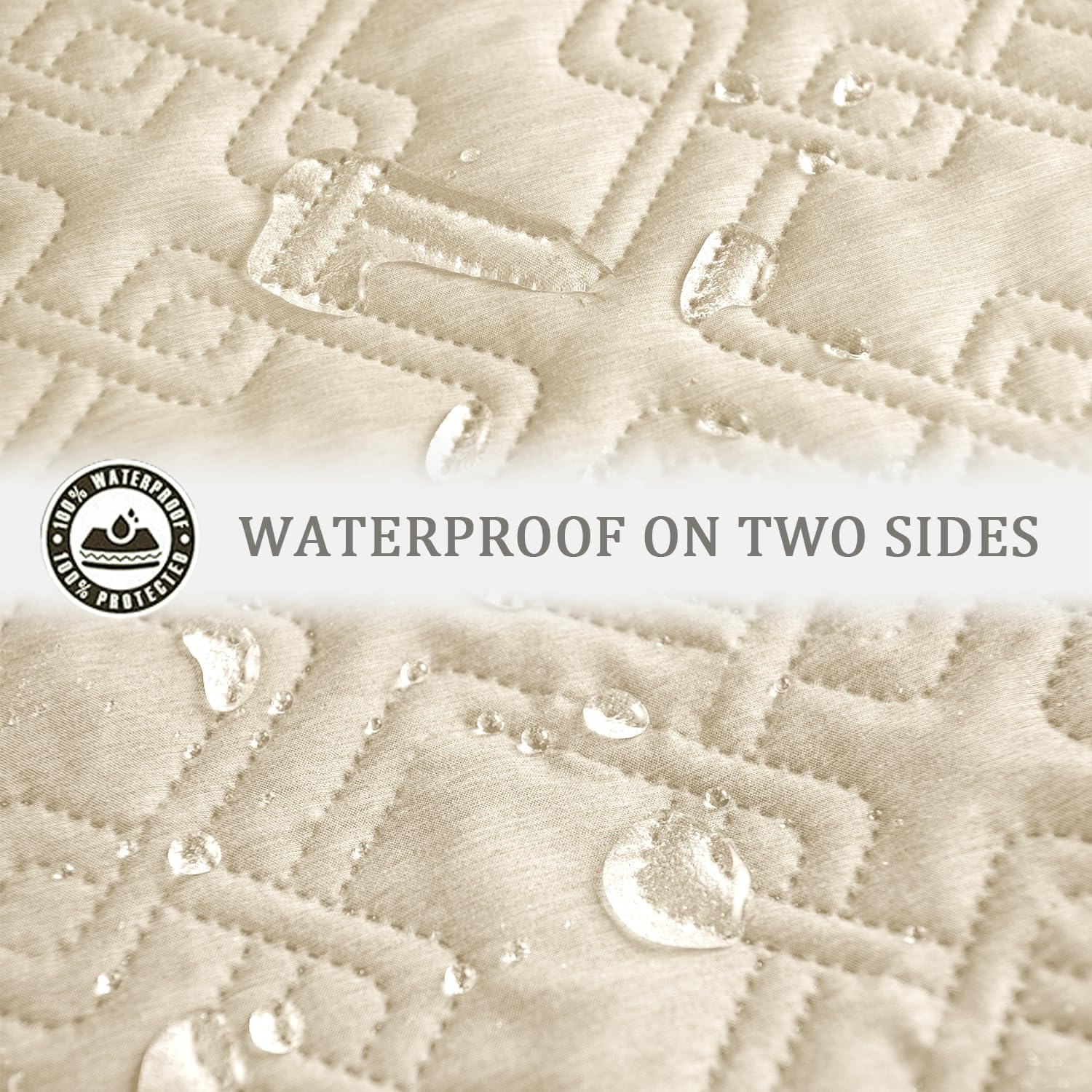 Fuguitex Waterproof Dog Bed Cover Dog Blanket For Pet Furniture Bed Couch Sofa Reversible Linen Texture(30''*70'',Wheat+Wheat)