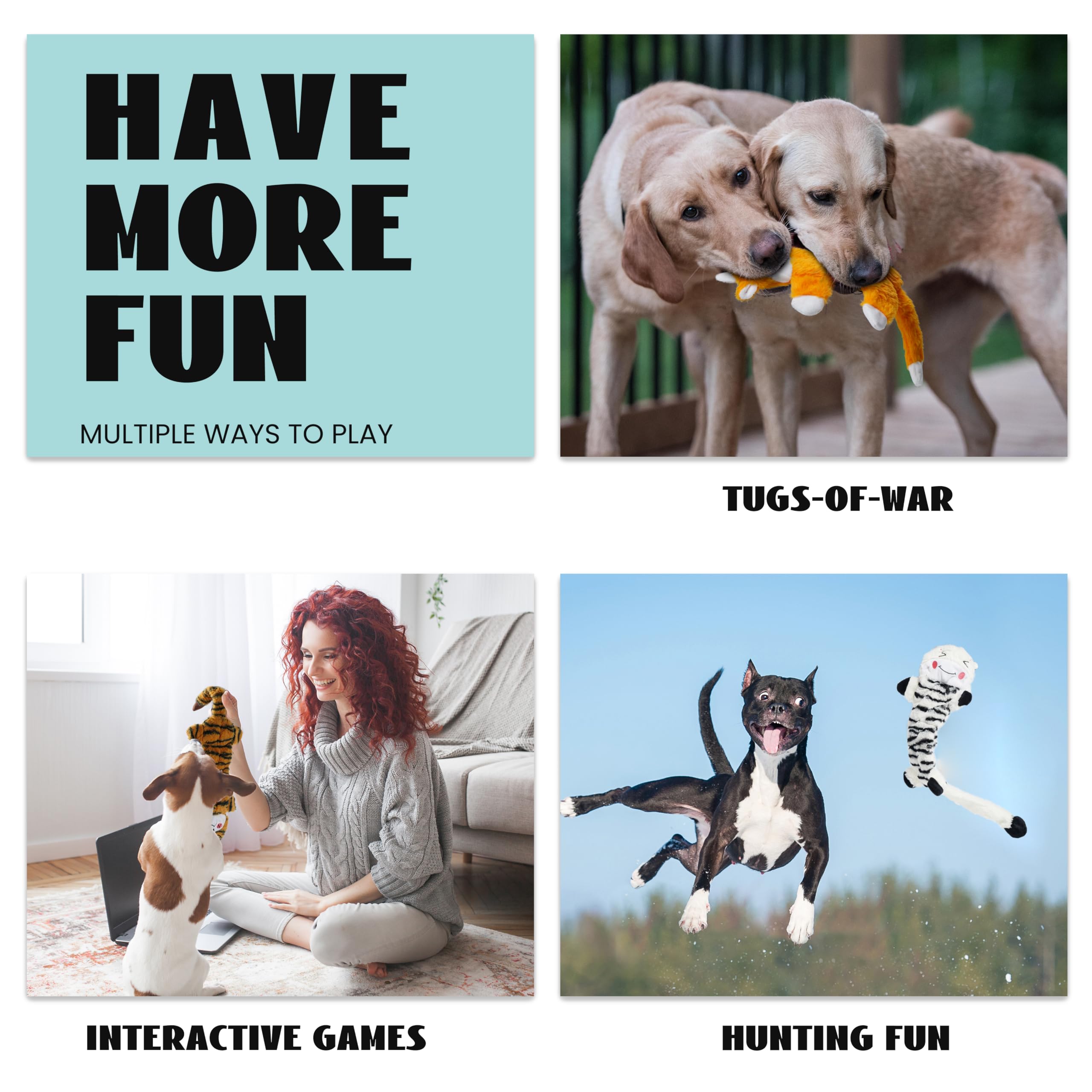 Nocciola Dog Squeaky Toys, Durable Dog Chew Toys For Aggressive Chewers, No Stuffing Dog Toys For Small, Medium, And Large Dogs