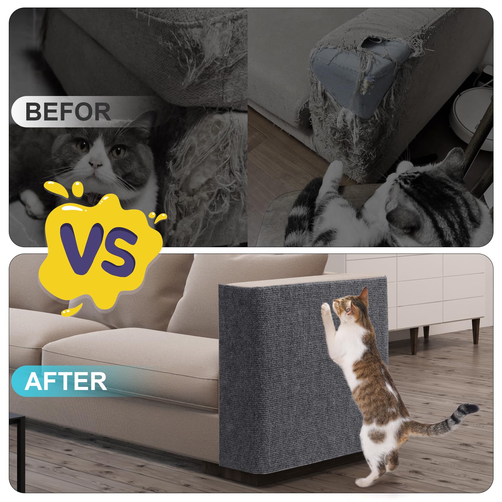 Uross Cat Couch Protector -100'X15.8'Cat Scratcher Couch Pad Cat Furniture Protector Sofa Couch Corner Protectors For Cats Diy
