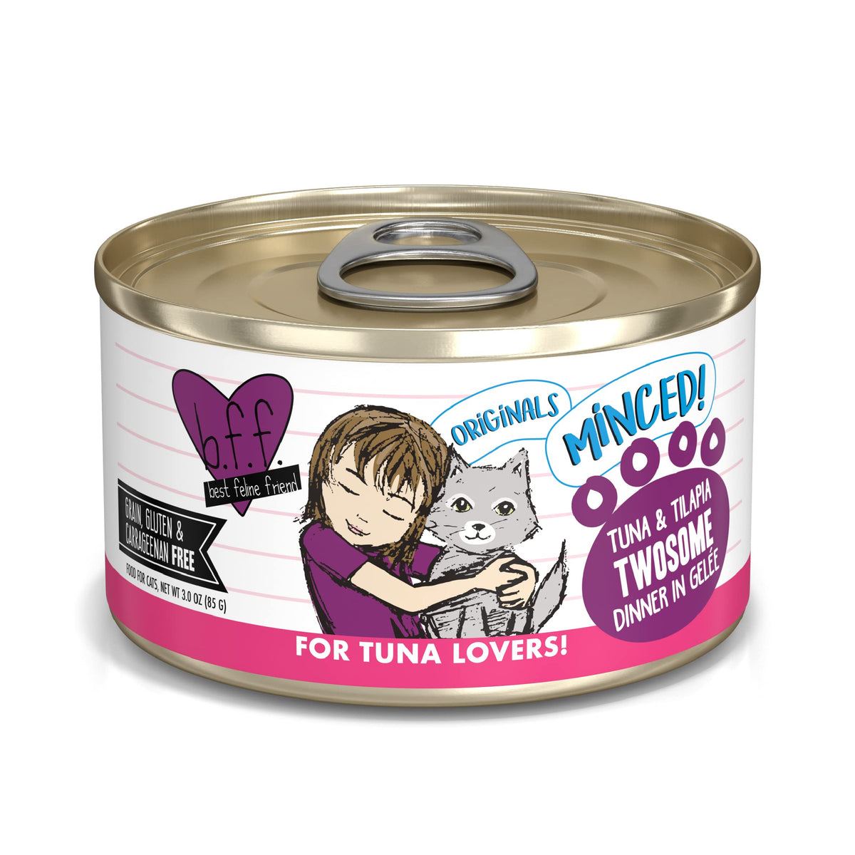 Weruva Best Feline Friend (B.F.F.) Grain-Free Cat Food, Tuna & Tilapia Twosome, 3-Ounce Can (Pack Of 24)