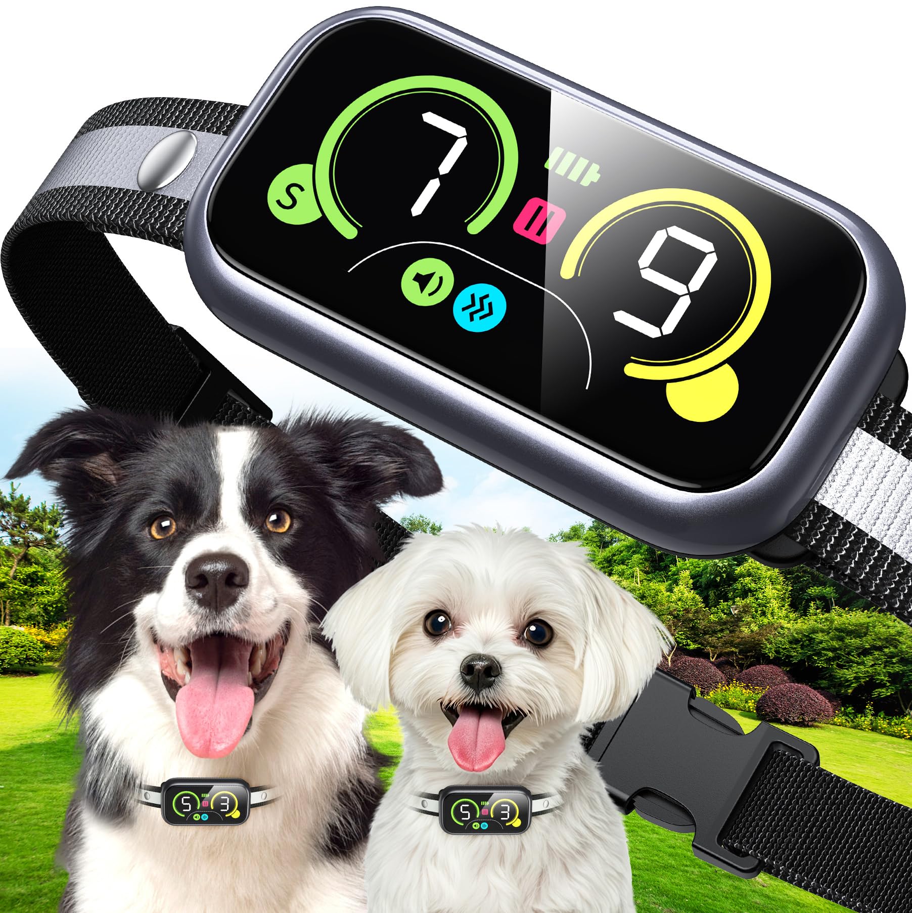 Dog Bark Collar For Large Medium Small Dogs, Smart Barking Collar, Effective No Bark Collar With Adjustable Beep Vibration Corre