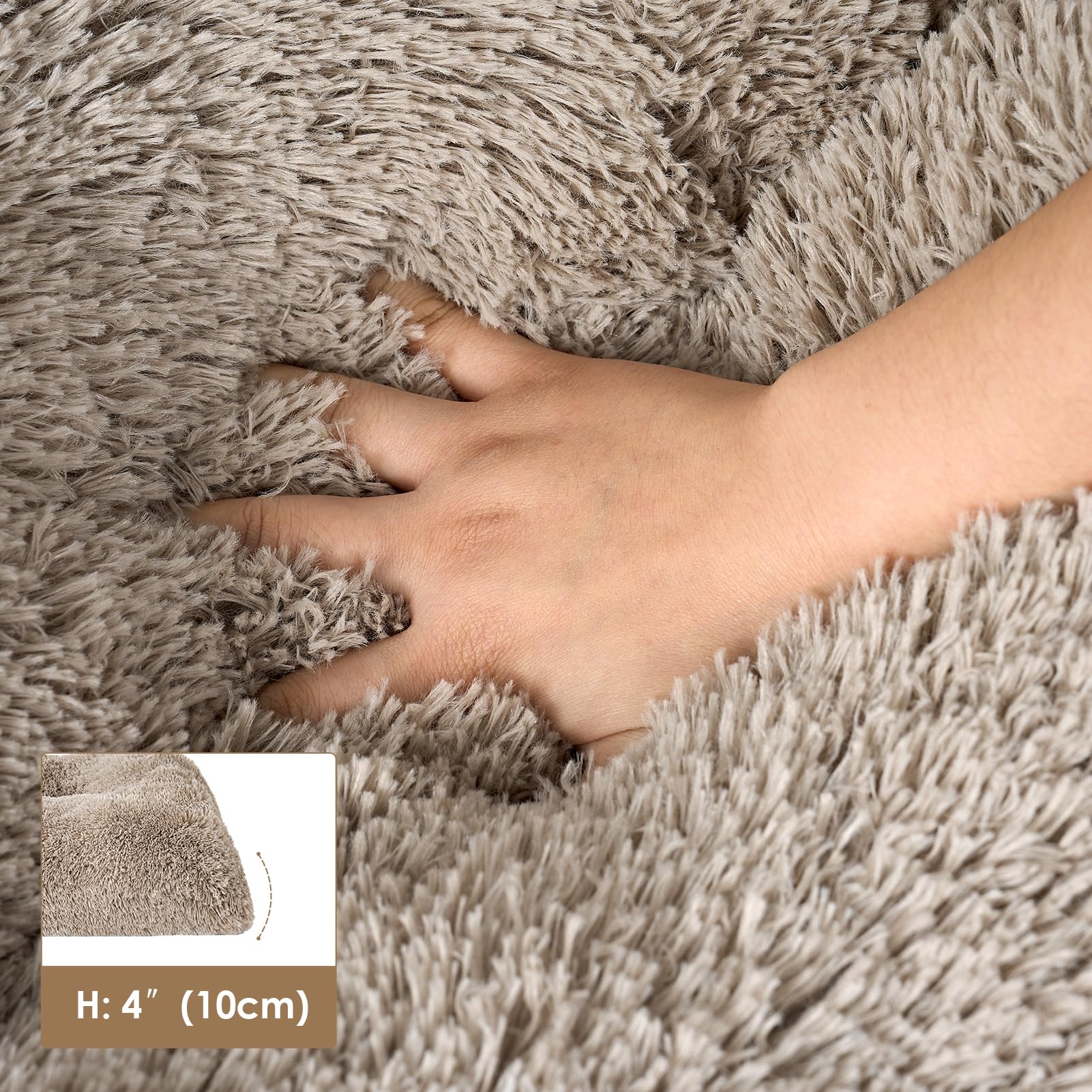 Eheyciga Fluffy Dog Crate Bed For Large Dogs, Plush Faux Fur Crate Pad, Calming Anti Anxiety Large Dog Bed, Washable Soft Warm M