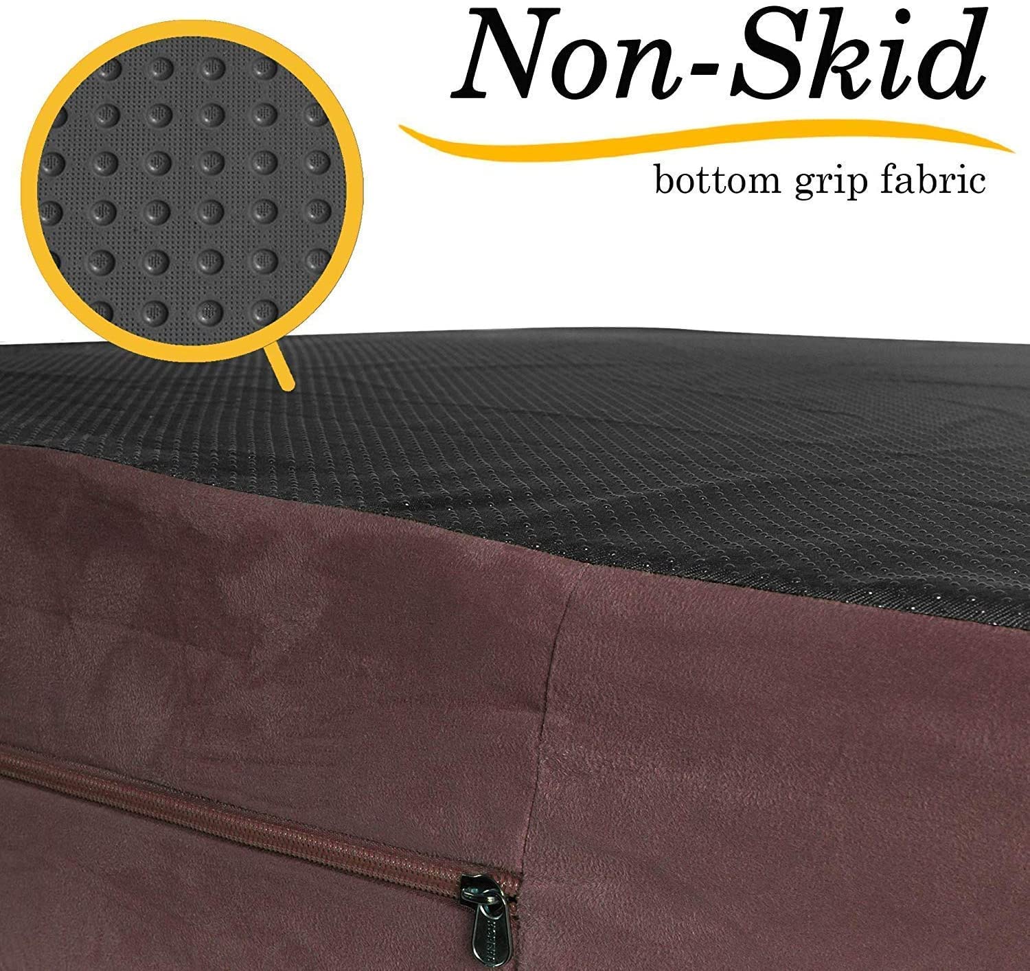 Kopeks Dog Bed Replacement Cover Memory Foam Beds - Brown - Extra Large (Jumbo Size)