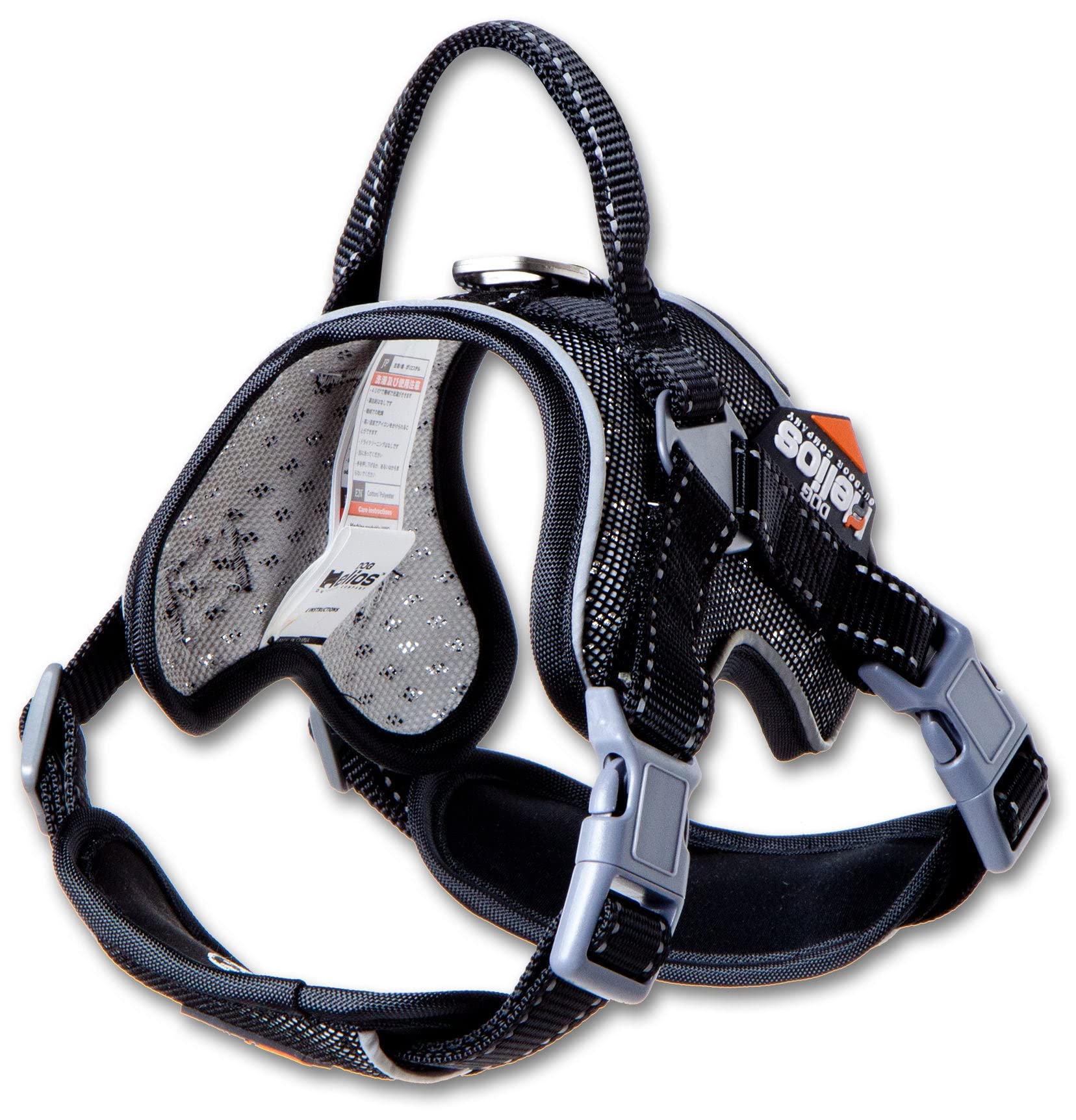 Dog Helios Scorpion Sporty High-Performance Free-Range Dog Harness, Lg, Black