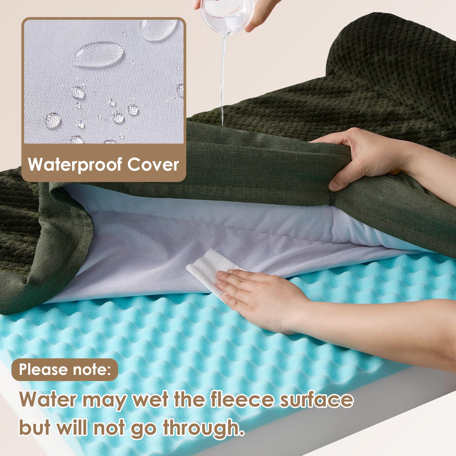 Eheyciga Xl Memory Foam Dog Bed, Orthopedic Dog Beds For Extra Large Dogs, Waterproof Egg Crate Dog Couch Bed With Washable Removable Cover And Non-Slip Bottom, L Shaped Dog Bed, Dark Green