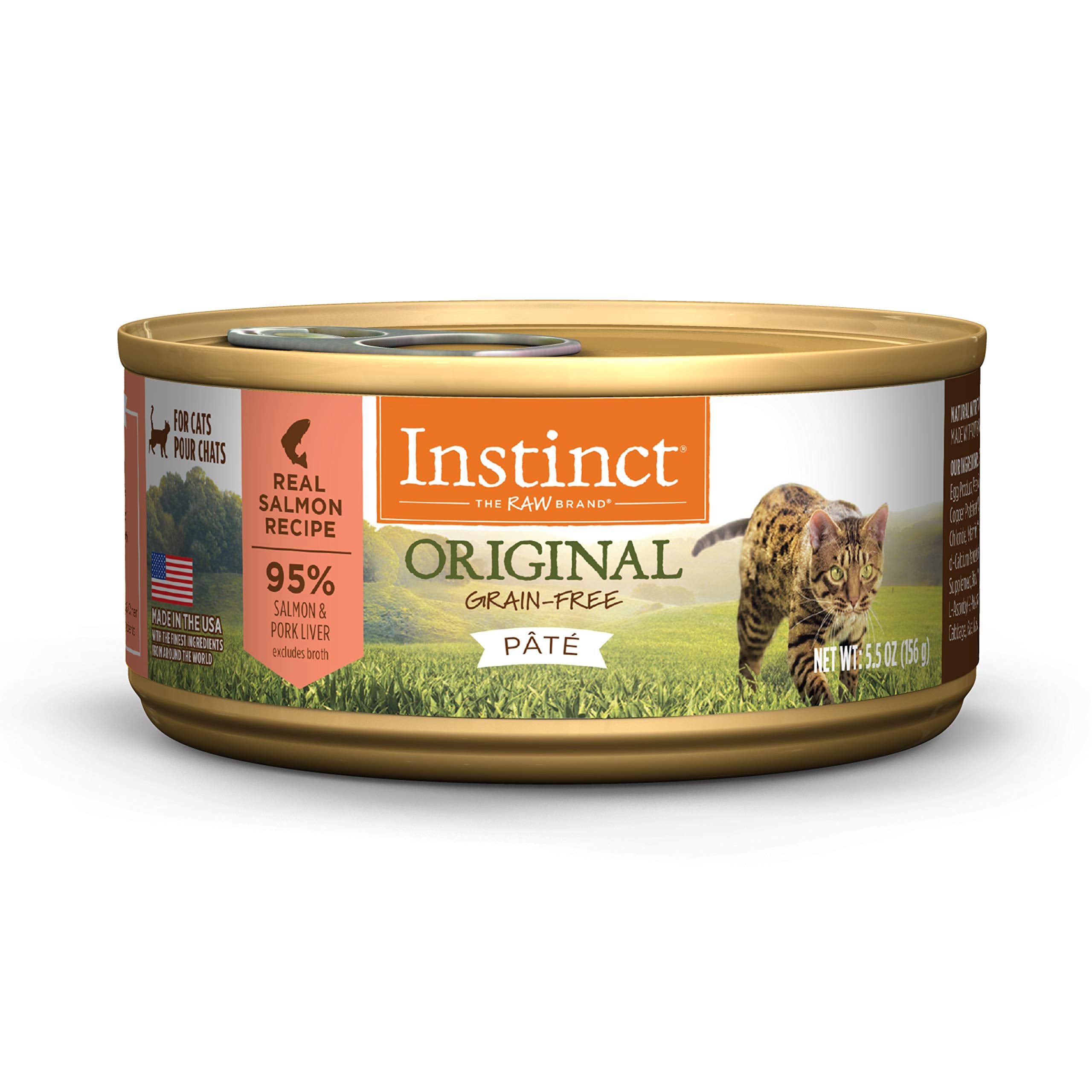 Instinct Original Grain Free Real Salmon Recipe Natural Wet Canned Cat Food by Natures Variety, 5.5 oz. Cans (Case of 12)
