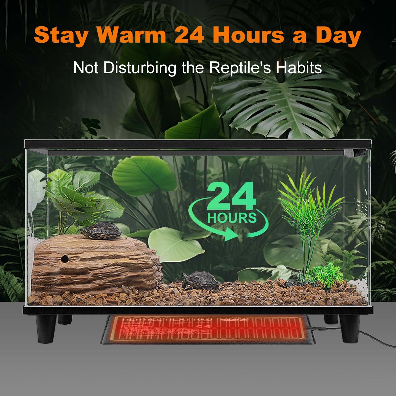 Lucky Herp Reptile Heat Pad 6X8 Inch 8W Under Tank Terrarium Heating Mat, Reptile Heat Mat, Reptile Heating Pad For Turtle, Liza