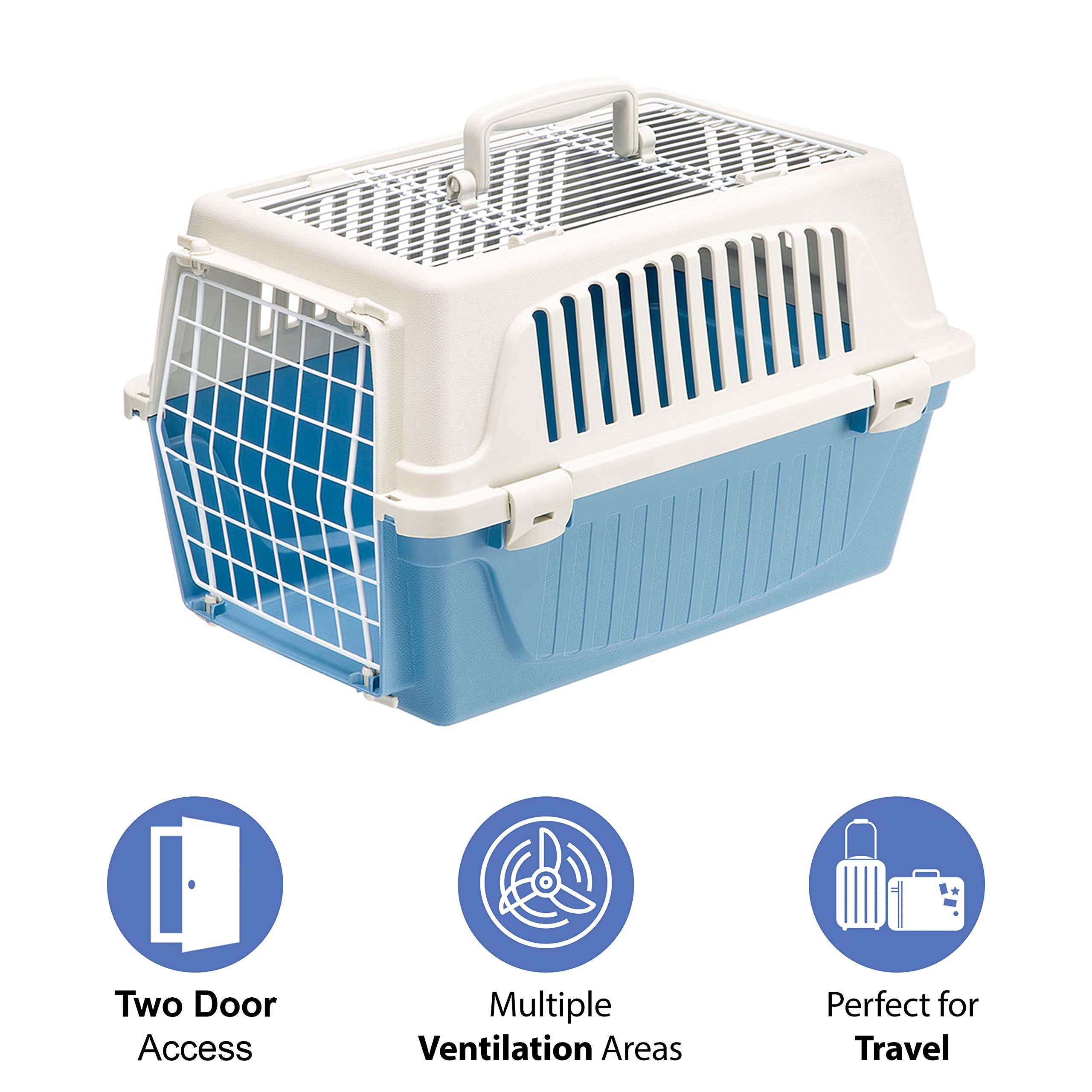 Ferplast Atlas Pet Carrier | Small Pet Carrier For Dogs & Cats W/Top & Front Door Access