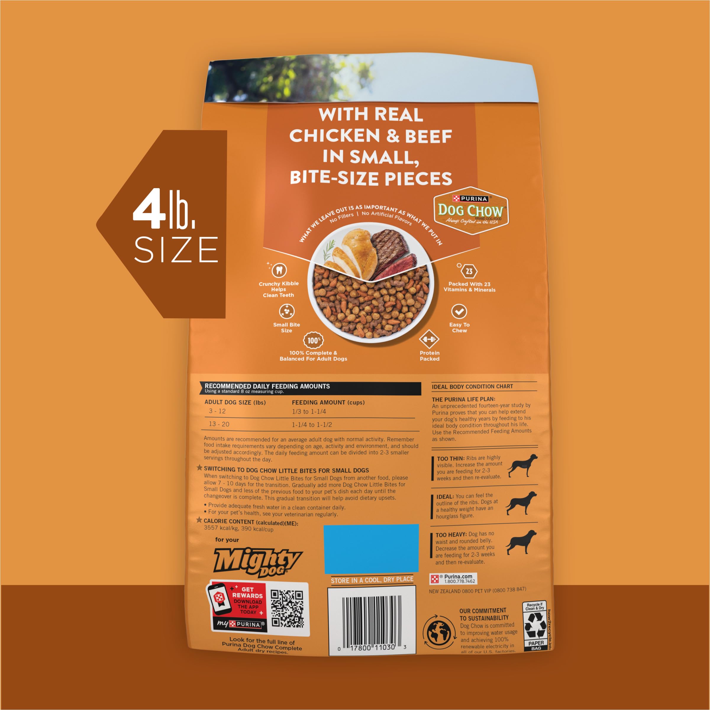 Purina Dog Chow Little Bites With Real Chicken And Beef Small Breed Dry Dog Food - (Pack of 4) 4 lb. Bags