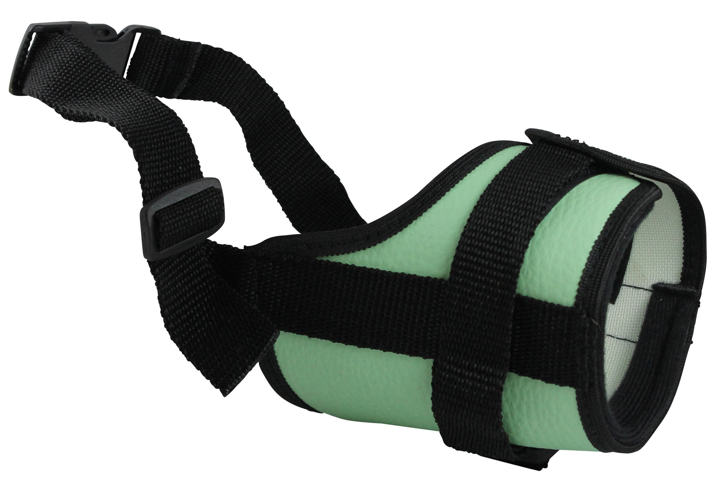 Adjustable Dog Muzzle 6 Sizes Green (M: 8'-10.5' Snout Circumf.)