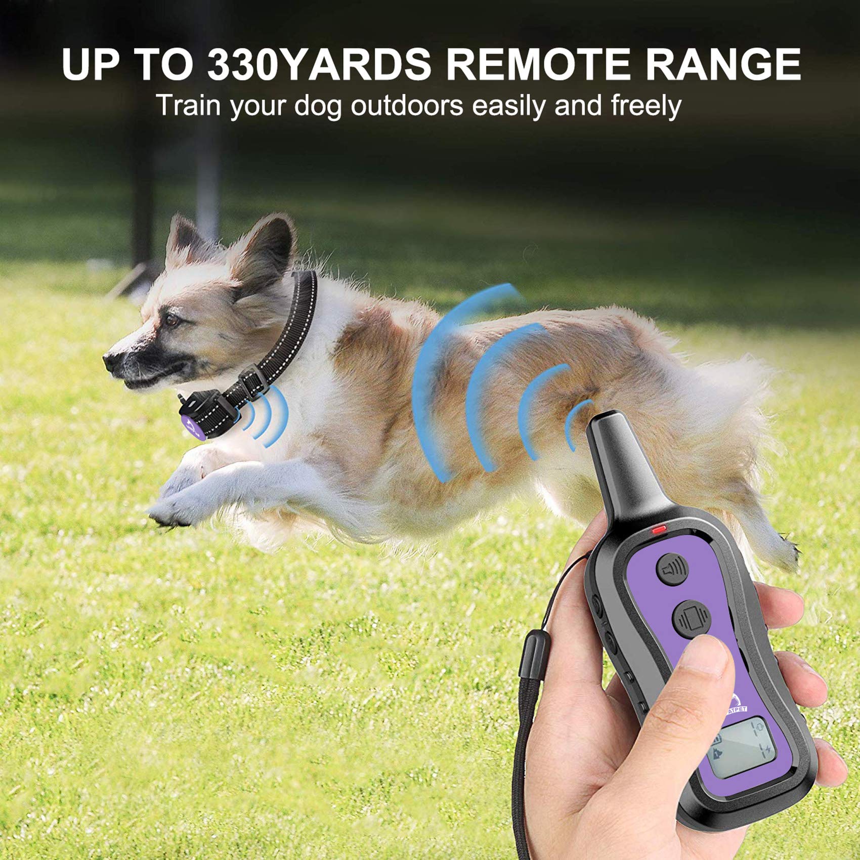 Patpet Dog Training Collar Dog Shock Collar With Remote - 3 Training Modes, Beep, Vibration And Shock, Up To 1000 Ft Remote Rang