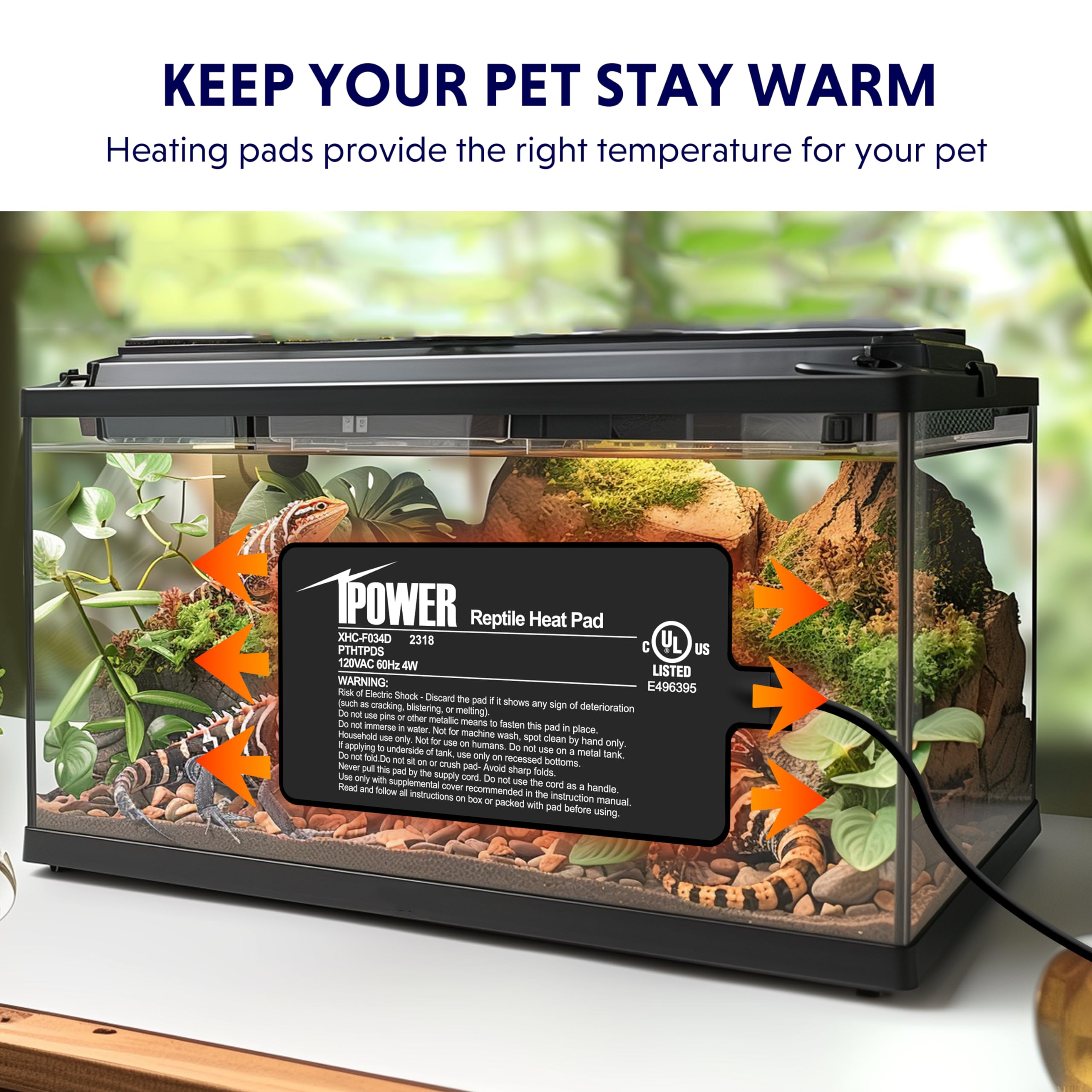 Ipower 4X7 Inch Reptile Heat Pad Under Tank Heater Terrarium Warmer Heating Mat For Turtles Lizards Frogs And Other Small Animal