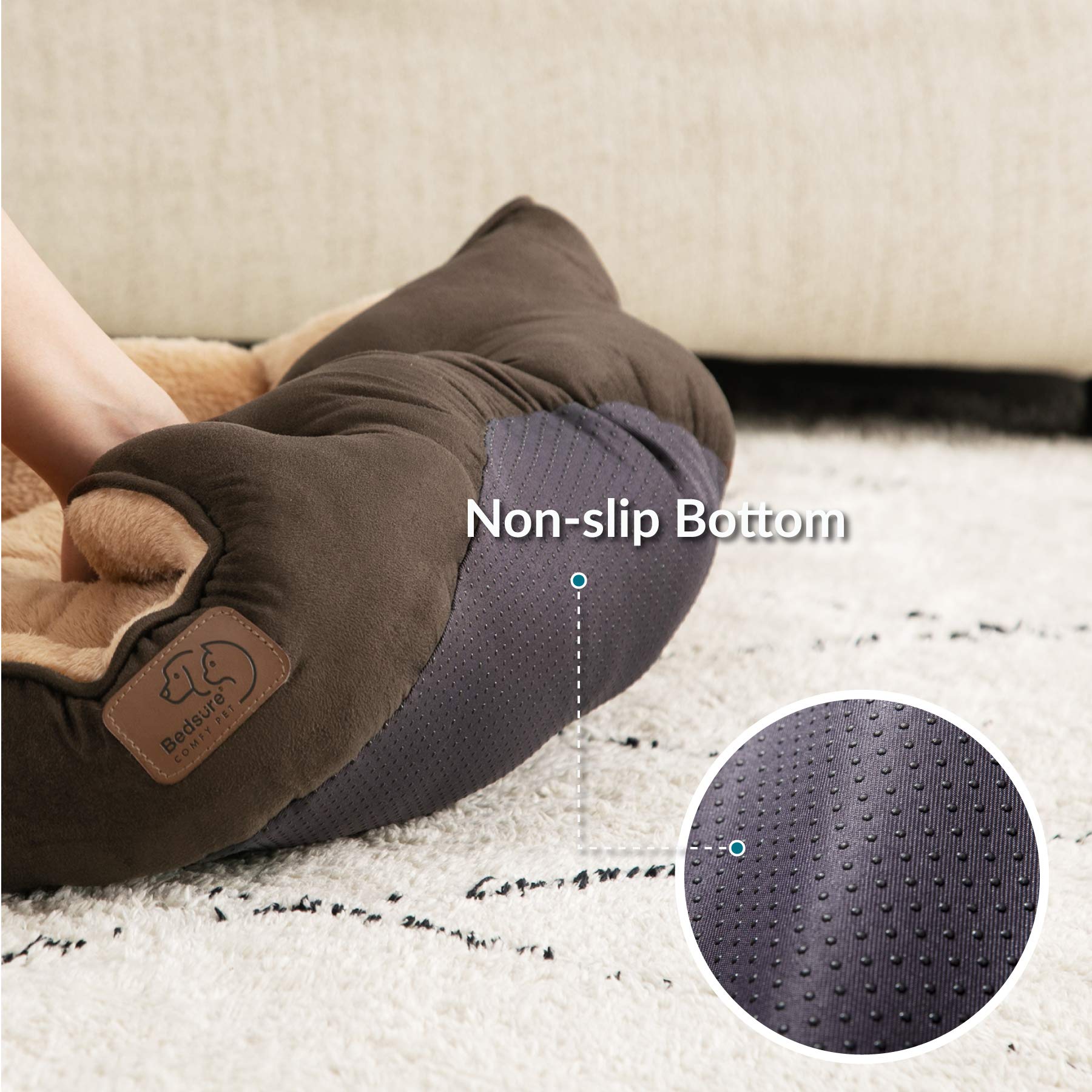 Bedsure Small Dog Bed For Small Dogs Washable - Round Cat Beds For Indoor Cats, Round Pet Bed For Puppy And Kitten With Slip-Resistant Bottom, Brown, 20 Inches