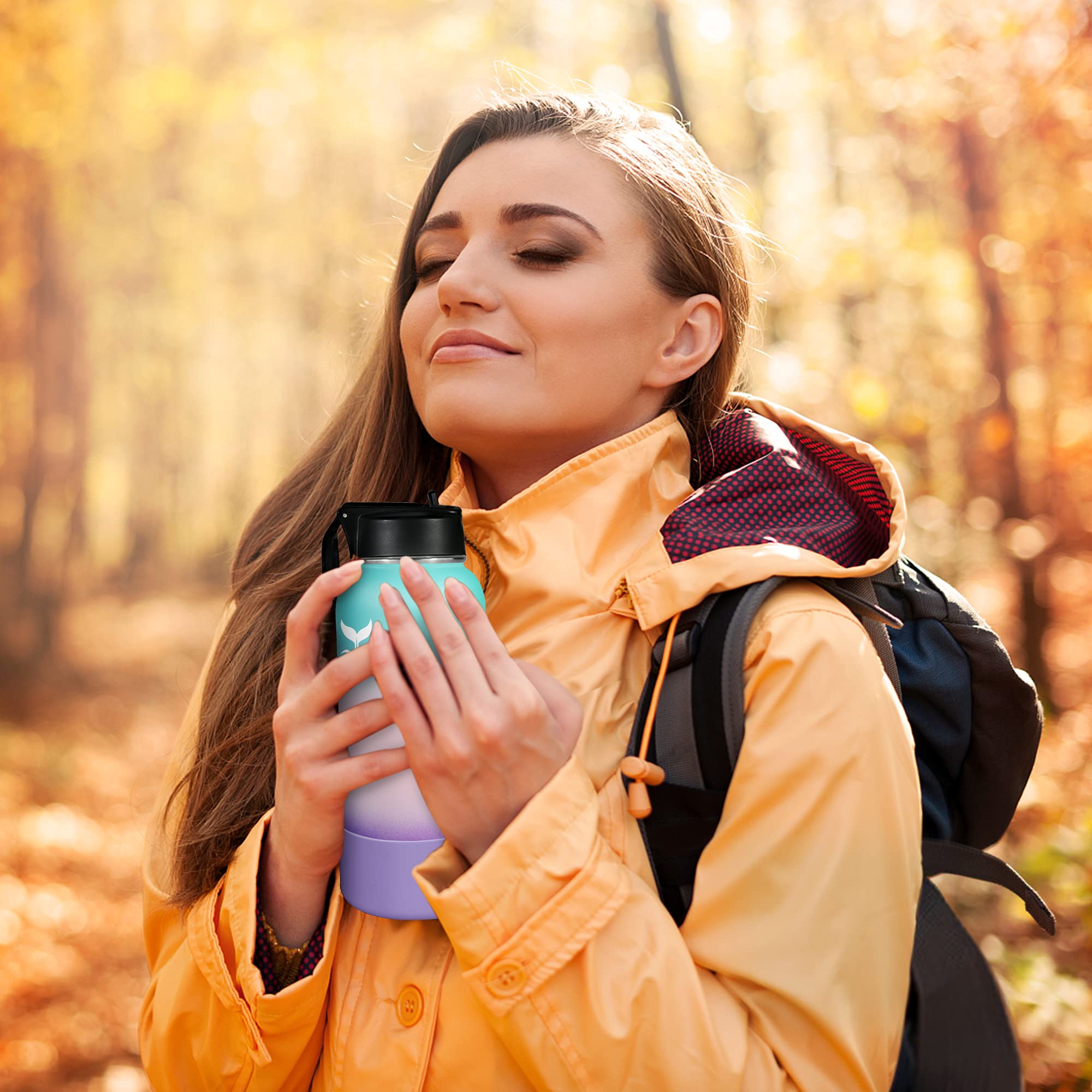 Vmini Protective Silicone Boot  Compatible With Hydro Flask And More Water Bottles  Anti-Slip Bottom Sleeve Cover (32-40 Oz  Thistle) -Like New