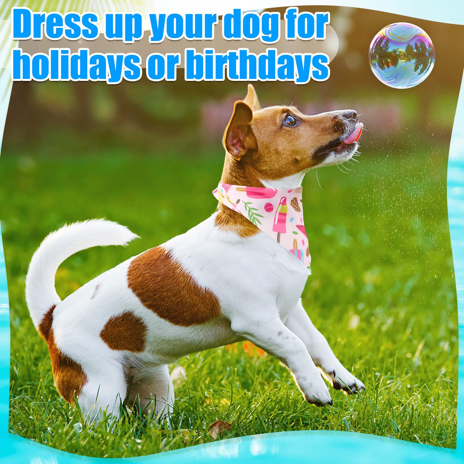 Geyoga 240 Pcs Dog Bandanas Bulk Summer Fruit Bandanas for Dogs Triangle Pet Bibs Scarf Adjustable Neckerchief for Puppy Small M