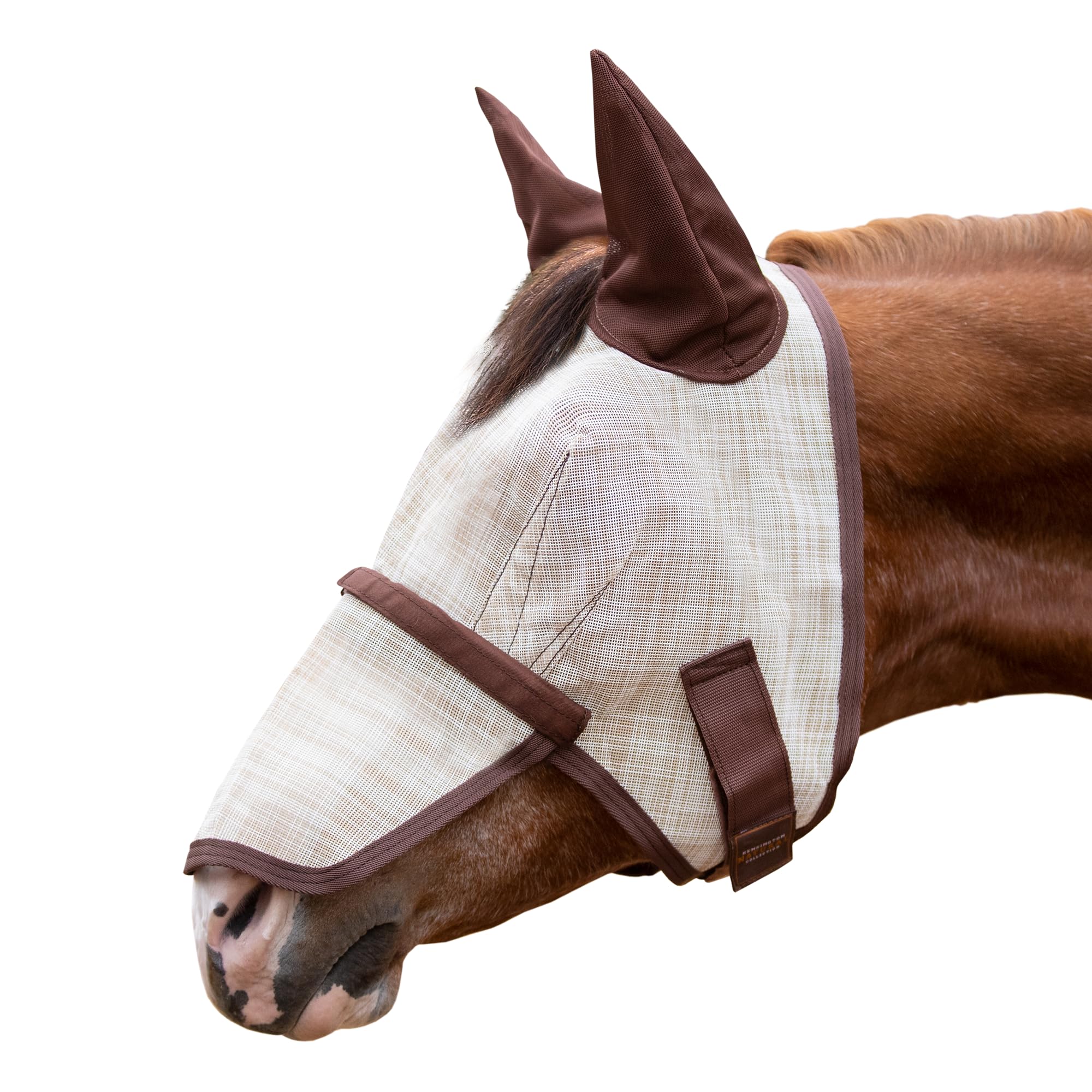 Kensington Signature Fly Mask w/Removable Nose, Soft Mesh Ears & Forelock Opening Size: XL-Lrg.Horse Color: 500 - Desert Sand