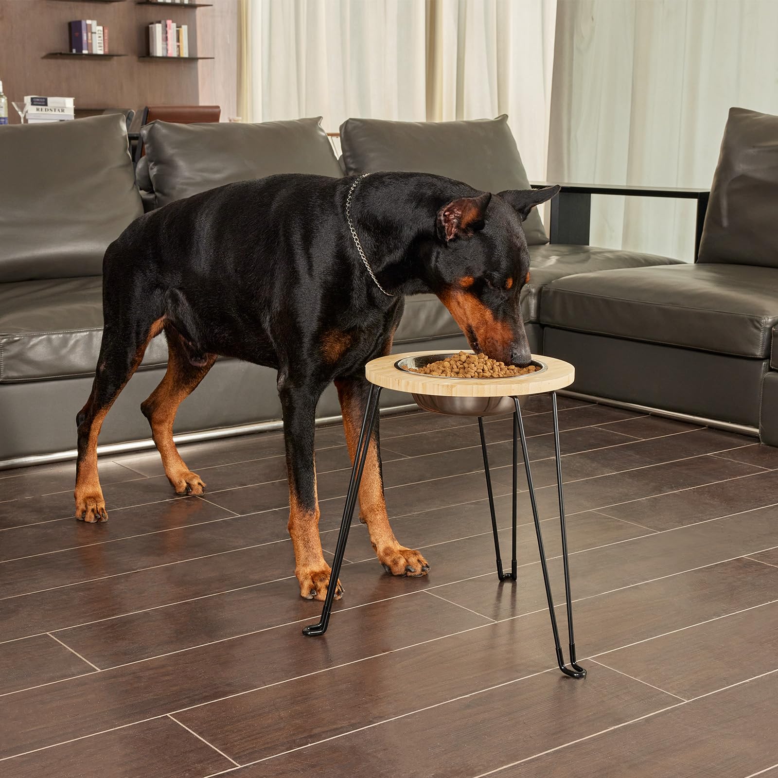 Yangbaga Elevated Dog Bowl for Large Dogs,16.3in High Extra Large Dog Bowl Stand,Comes with a Stainless Steel Bowl with Capacity