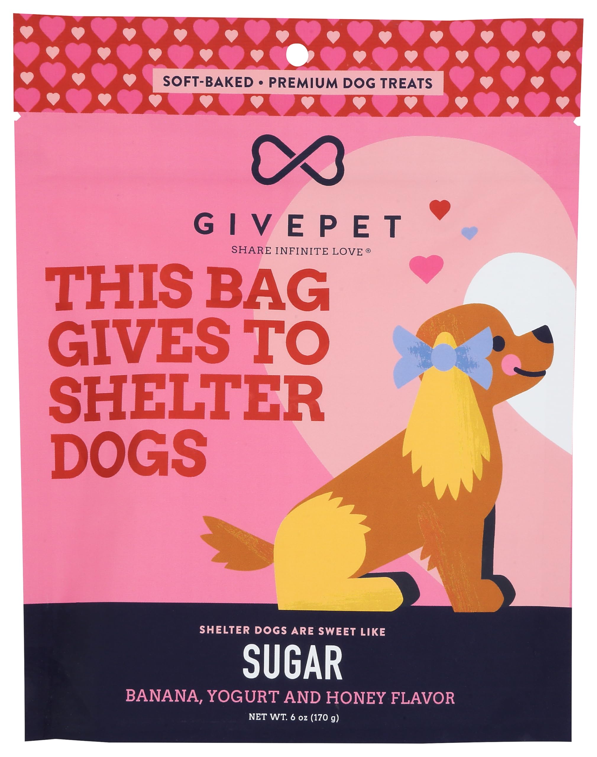 GivePet Sugar Dog Treats, 6 Oz - Dog Training Treats, Grain-Free with No Artificial Flavors - Banana, Yogurt & Honey Dog Snacks 