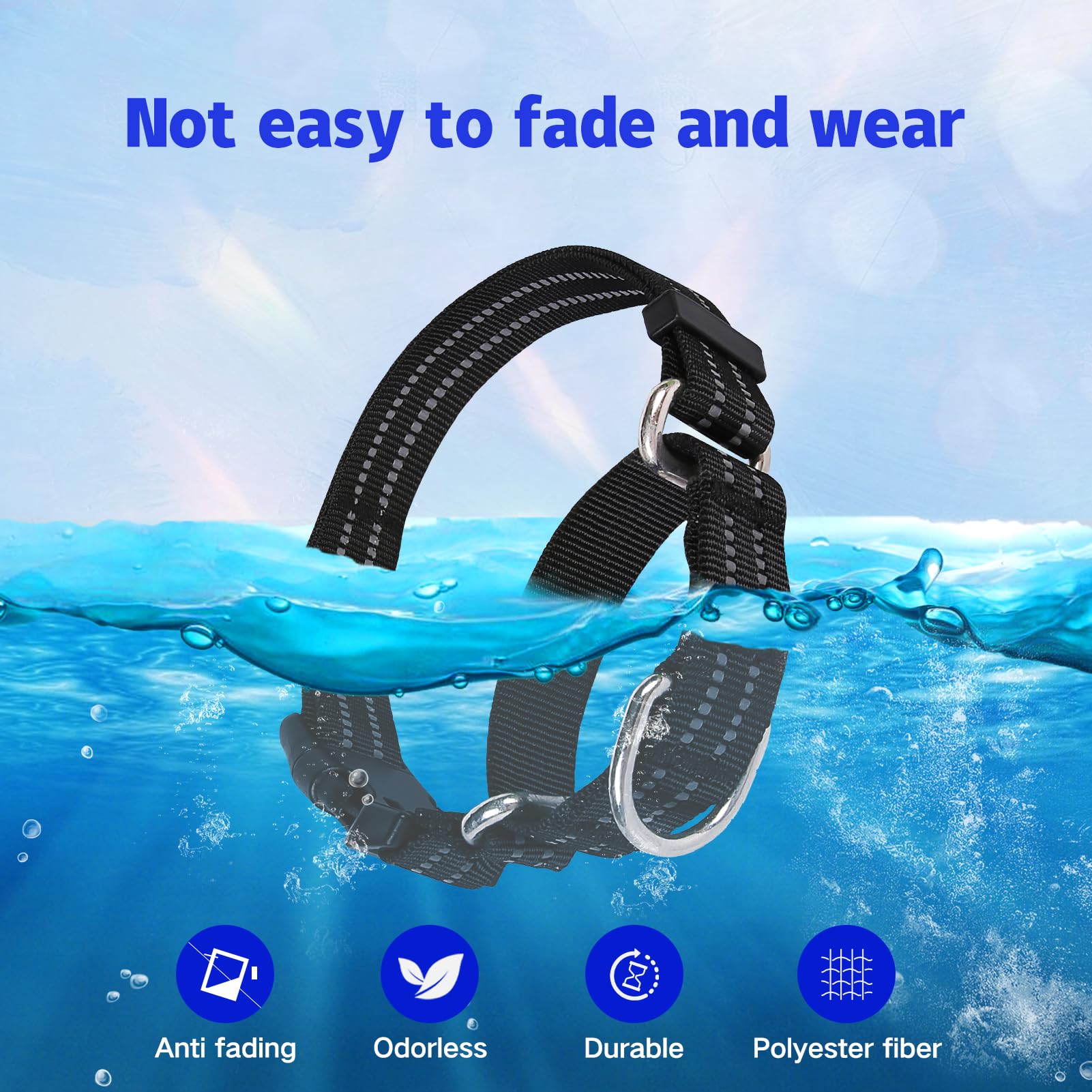 Joyeeiioo Martingale Dog Collar, Adjustable Nylon Reflective Collar With Buckle. No Pull-For Small, Medium, Large Dogs. Prevents Slipping Out-Helps With Strong Pullers-Increase Control (Black S)