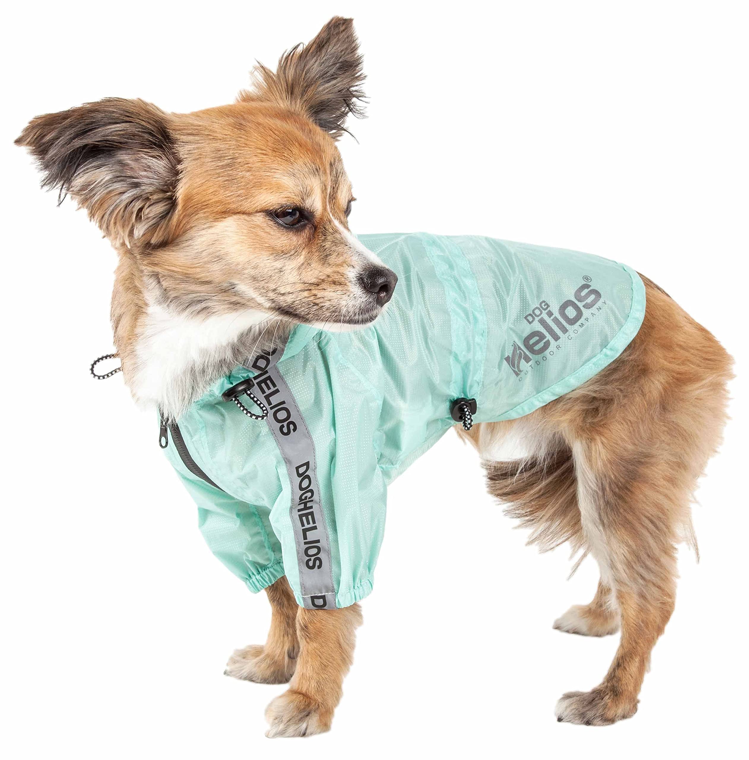 Dog Helios Torrential Shield Adjustable And Waterproof Dog Raincoat Poncho, Lg, Green