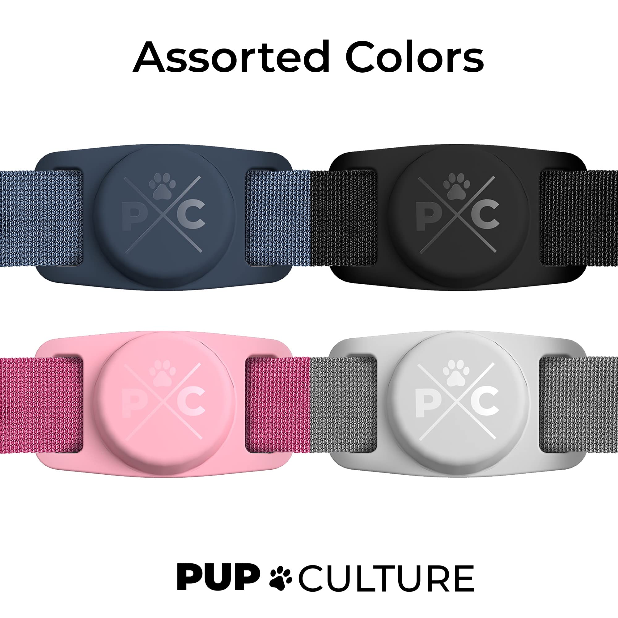 Pup Culture Airtag Dog Collar Holder (2 Pack), Extra-Durable, Lightweight, And Protective Airtag Case For Dog Collar - Track Your Pet Using Apple Airtag Technology - Dog Collar Airtag Holder