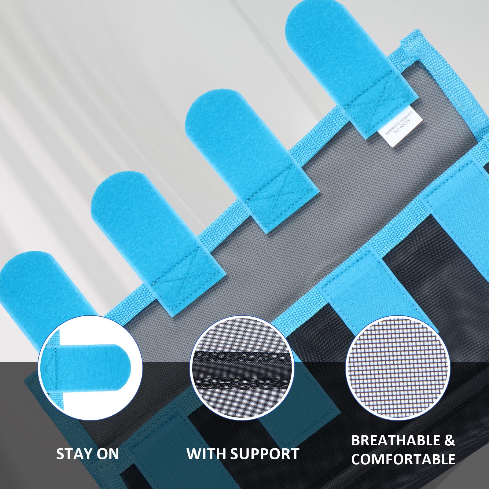 Harrison Howard Loose-Fitting Horse Fly Leggings Breathable, Tear-Resistant Fine Mesh Leg Guards Stay-On Comfortable Fly Boots (