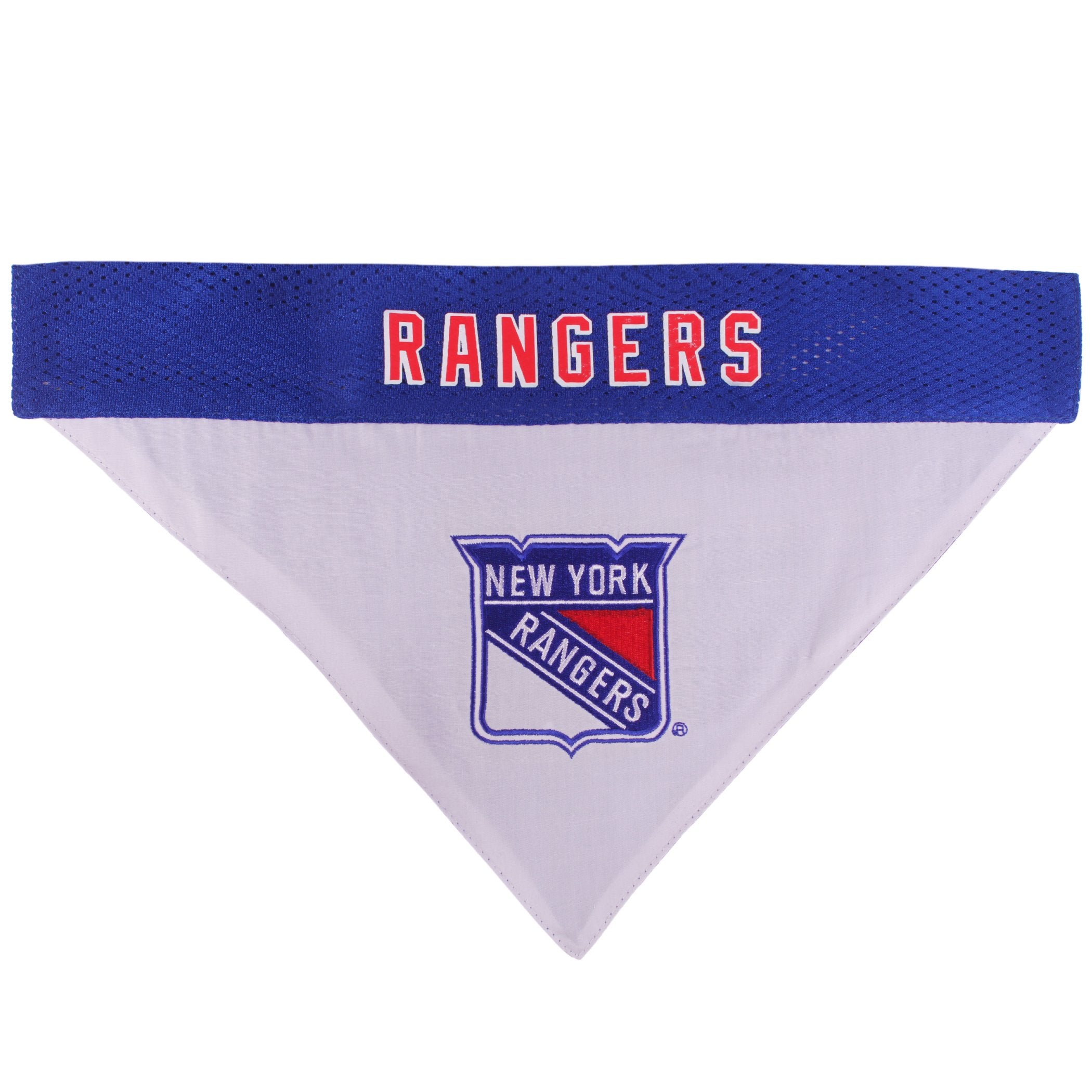 Pets First Nhl New York Rangers Reversible Bandana Size Xx-Large For Dogs & Cats. 2 Sided Sports Bandana, Premium Embroidery Tea