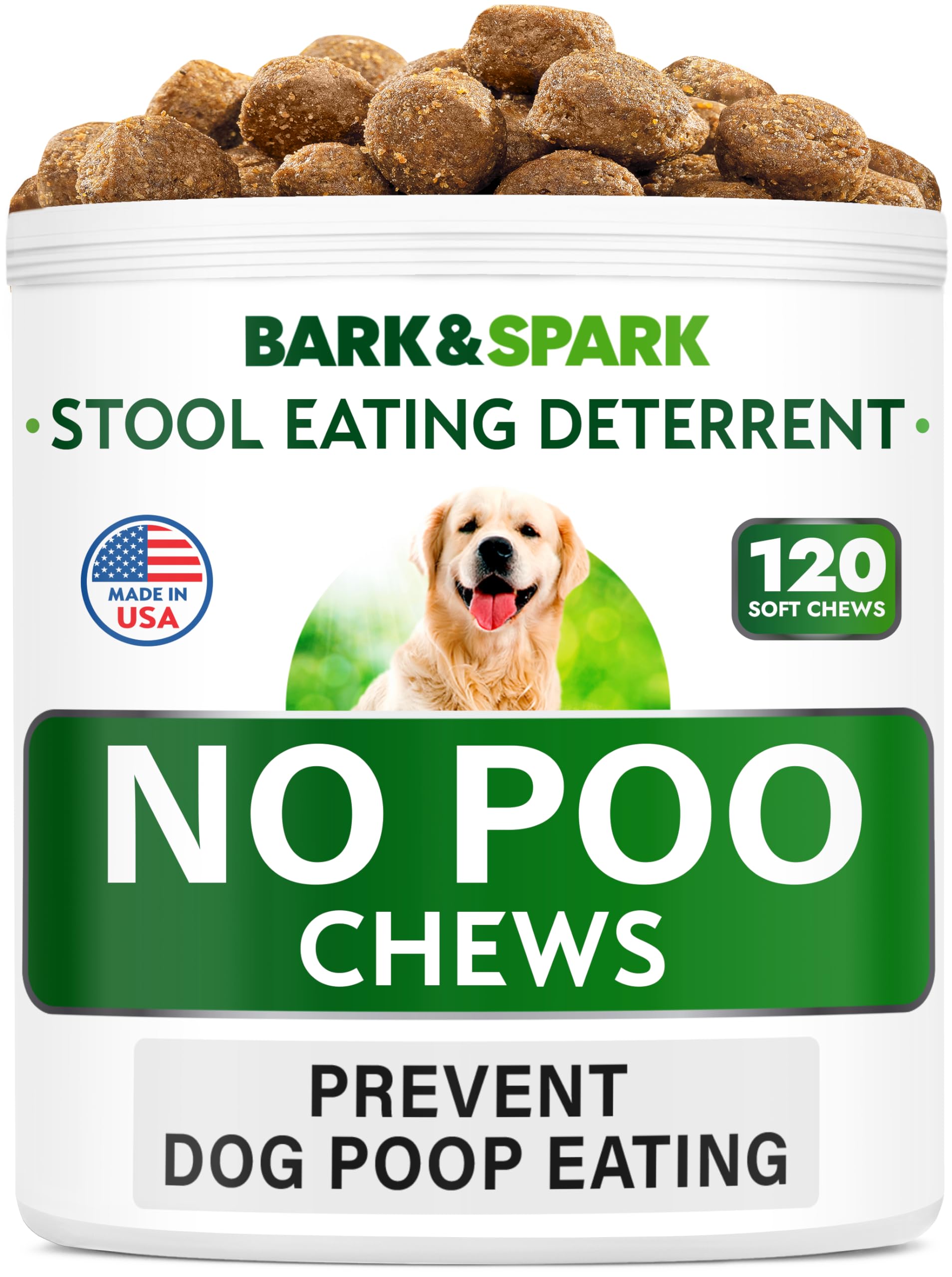 NO Poo Treats - Prevent Dog Poop Eating - Coprophagia Treatment - Stool Eating Deterrent - Probiotics & Enzymes - Digestive Heal