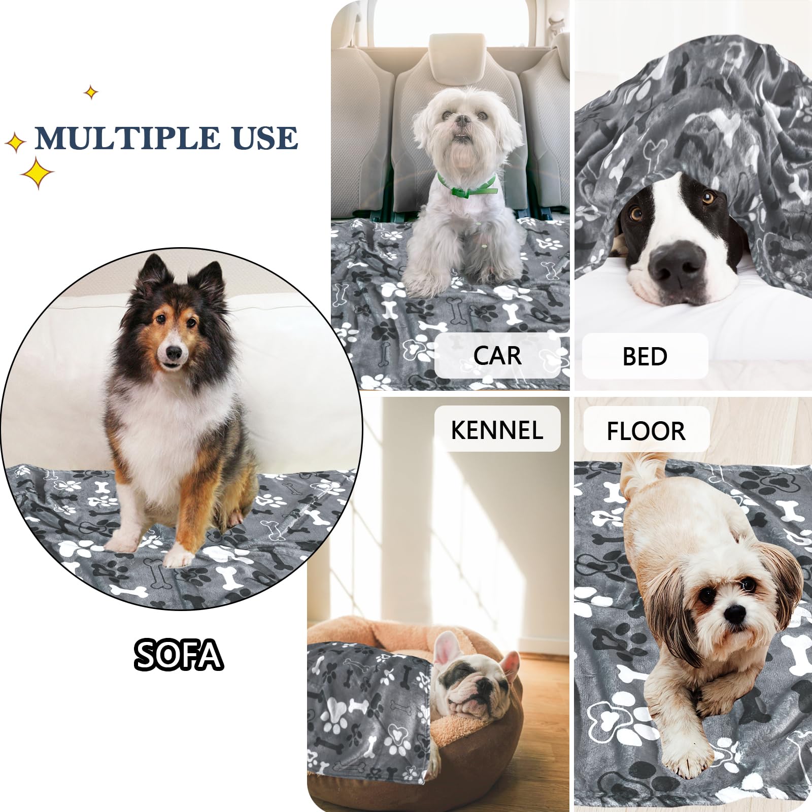 Ahoocustom Dog Blanket,Super Soft Fluffy Premium Fleece Pet Puppy Blanket For Large Medium Dog Cat Mat Cover For Bed Couch,Cute