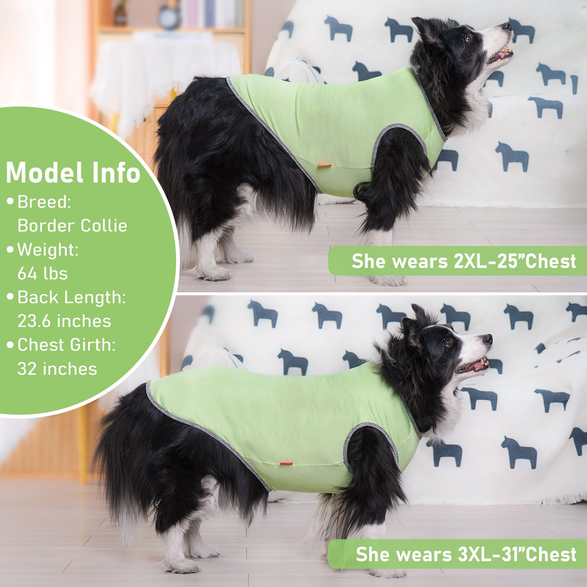 Kyeese 2Pack Dog Shirts Sun Protection Quick Dry Dog T Shirt Stretchy Sleeveless Pet Vest Lightweight Pet Clothes Soft Tank Top