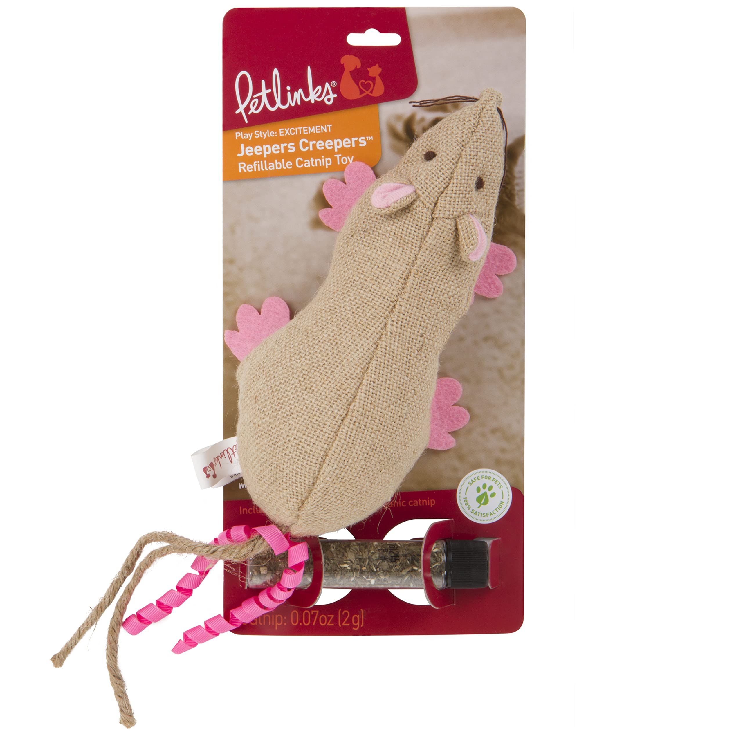 Petlinks Jeepers Creepers Refillable Kicker Cat Toy With Catnip Tube - Randomly Selected Color, One Size